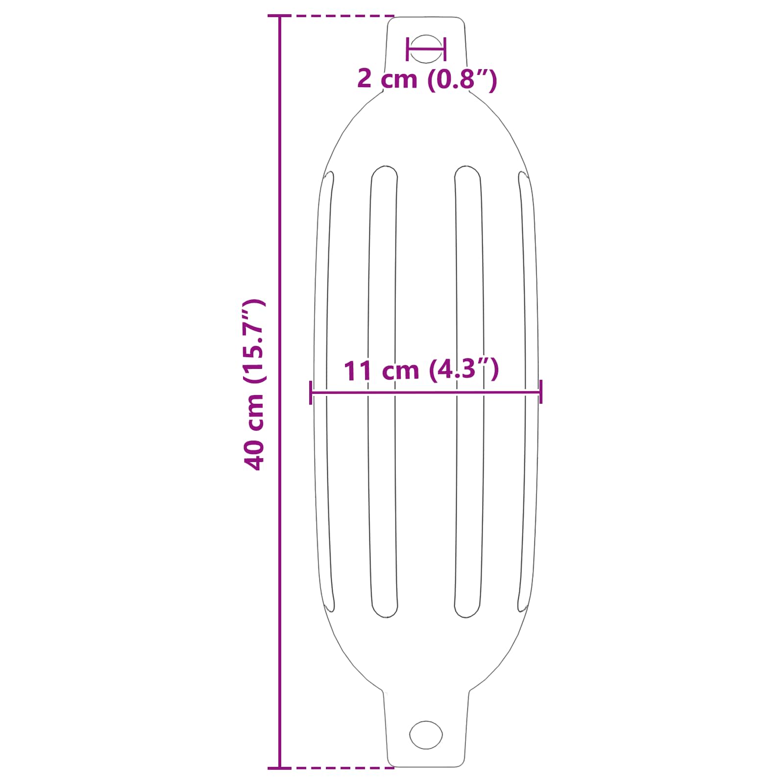 Odbojnici za čamce 2 kom. Ø 11 x 40 cm Bijela PVC