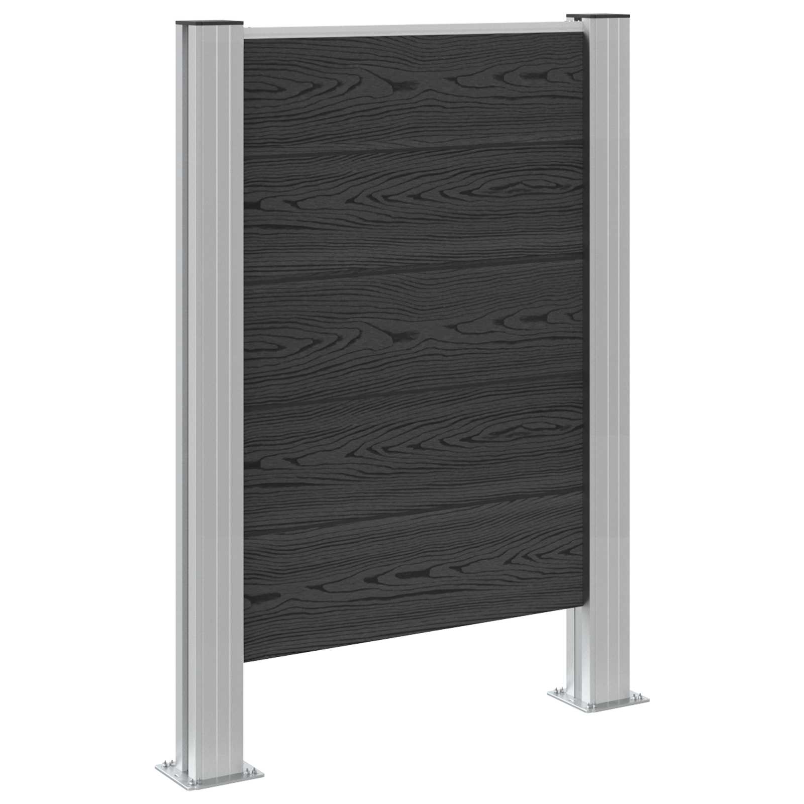 Ograda za kante za smeće Siva 85 x 12 x 115 cm Aluminij i WPC