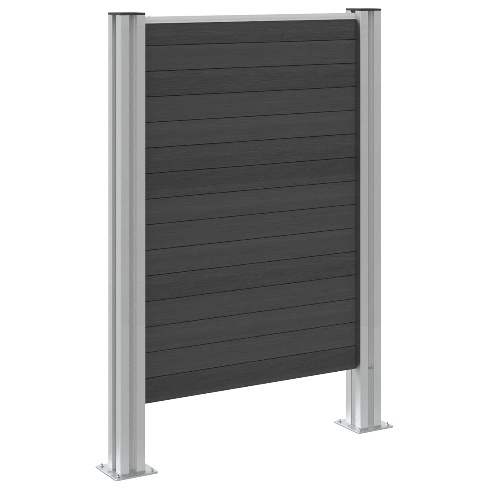 Ograda za kante za smeće Siva 85 x 12 x 115 cm Aluminij i WPC