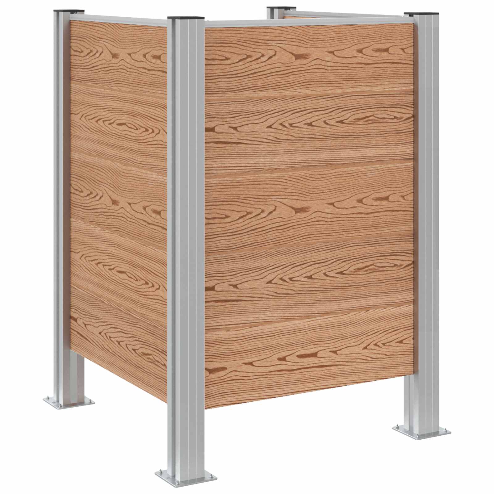 Ograda za kante za smeće Smeđa 85 x 85 x 115 cm Aluminij i WPC