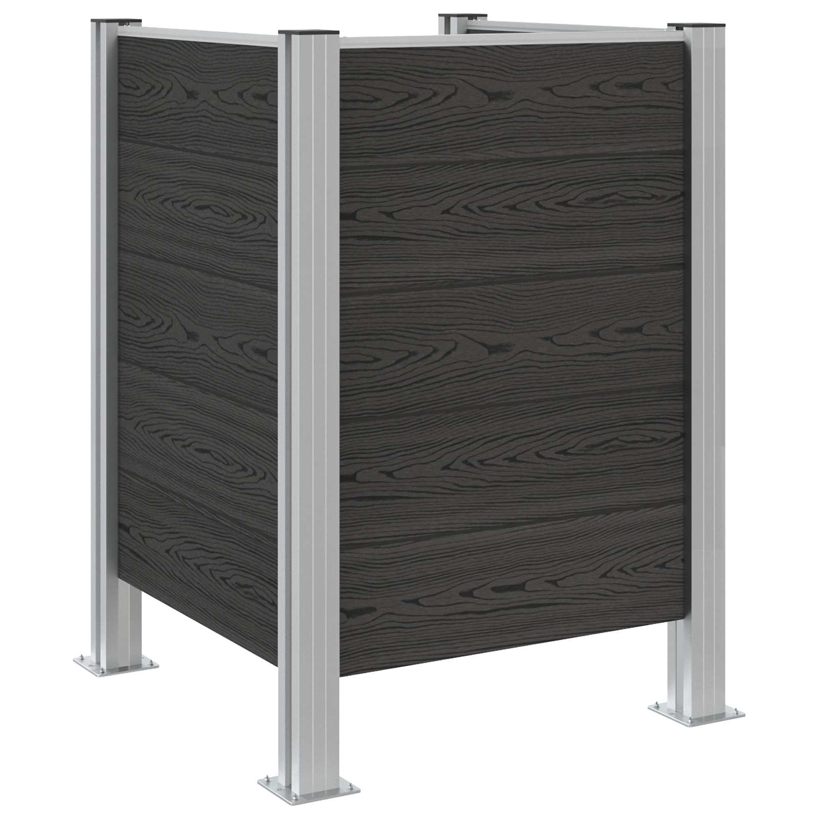 Ograda za kante za smeće Siva 85 x 85 x 115 cm Aluminij i WPC