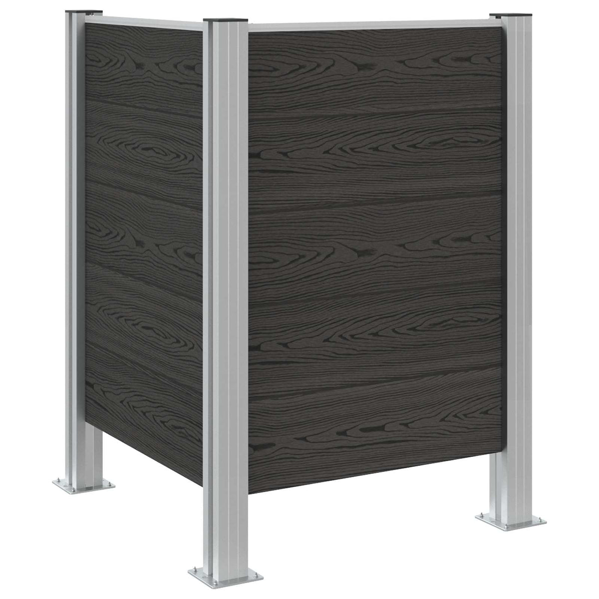 Ograda za kante za smeće Siva 85 x 85 x 115 cm Aluminij i WPC
