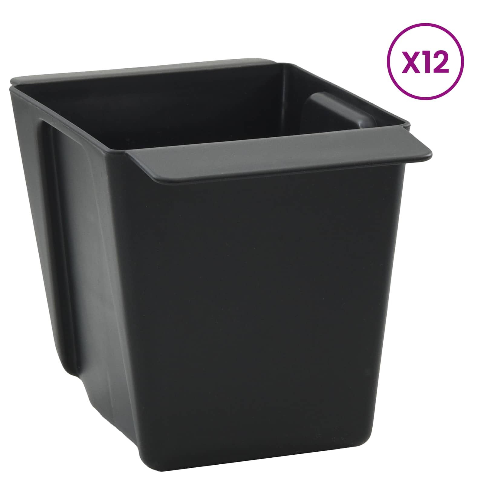 Kutije za cvijeće za Euro palete 12 pcs Crna 14 x 9 x 9,5 cm