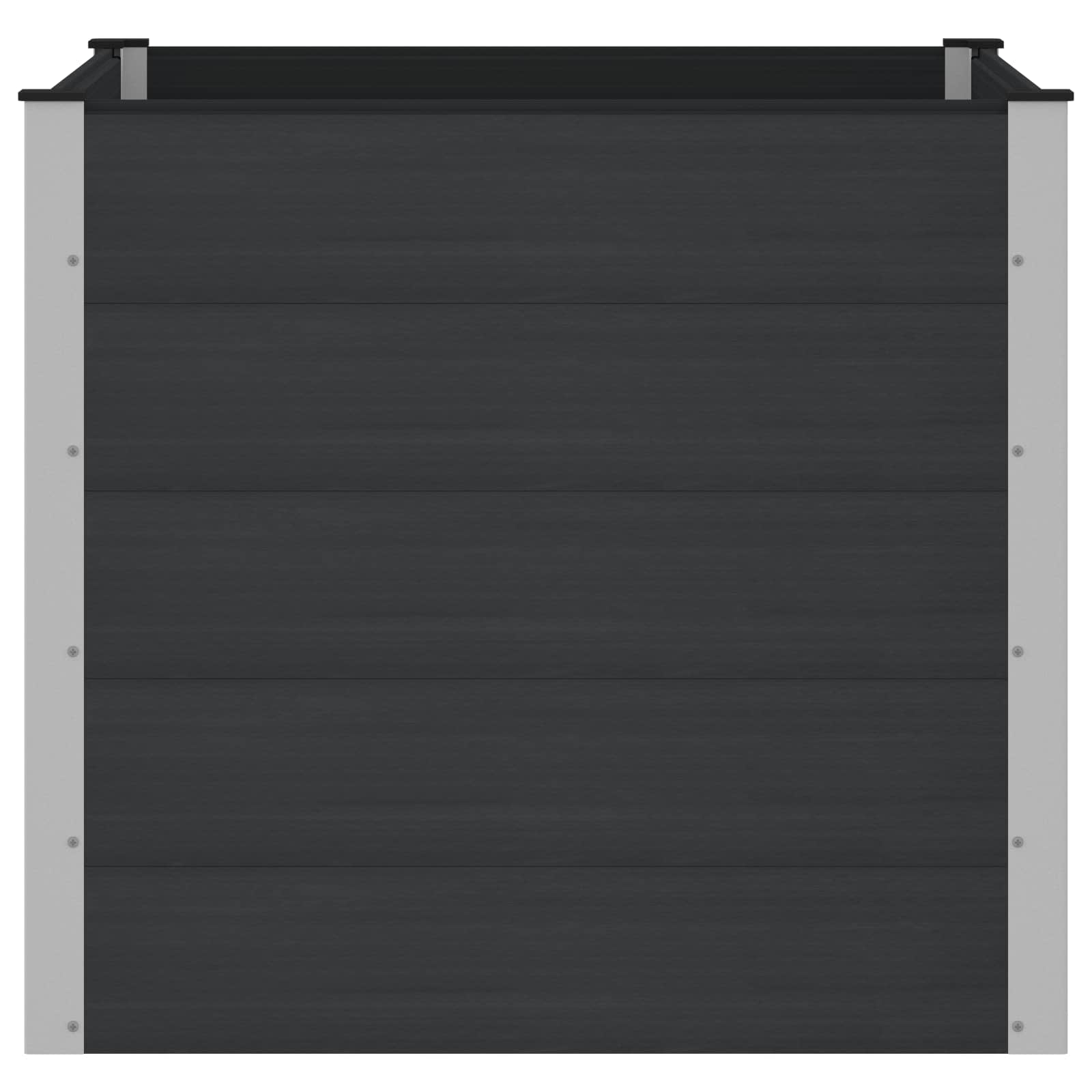 Povišena vrtna gredica Crna 100 x 100 x 91 cm