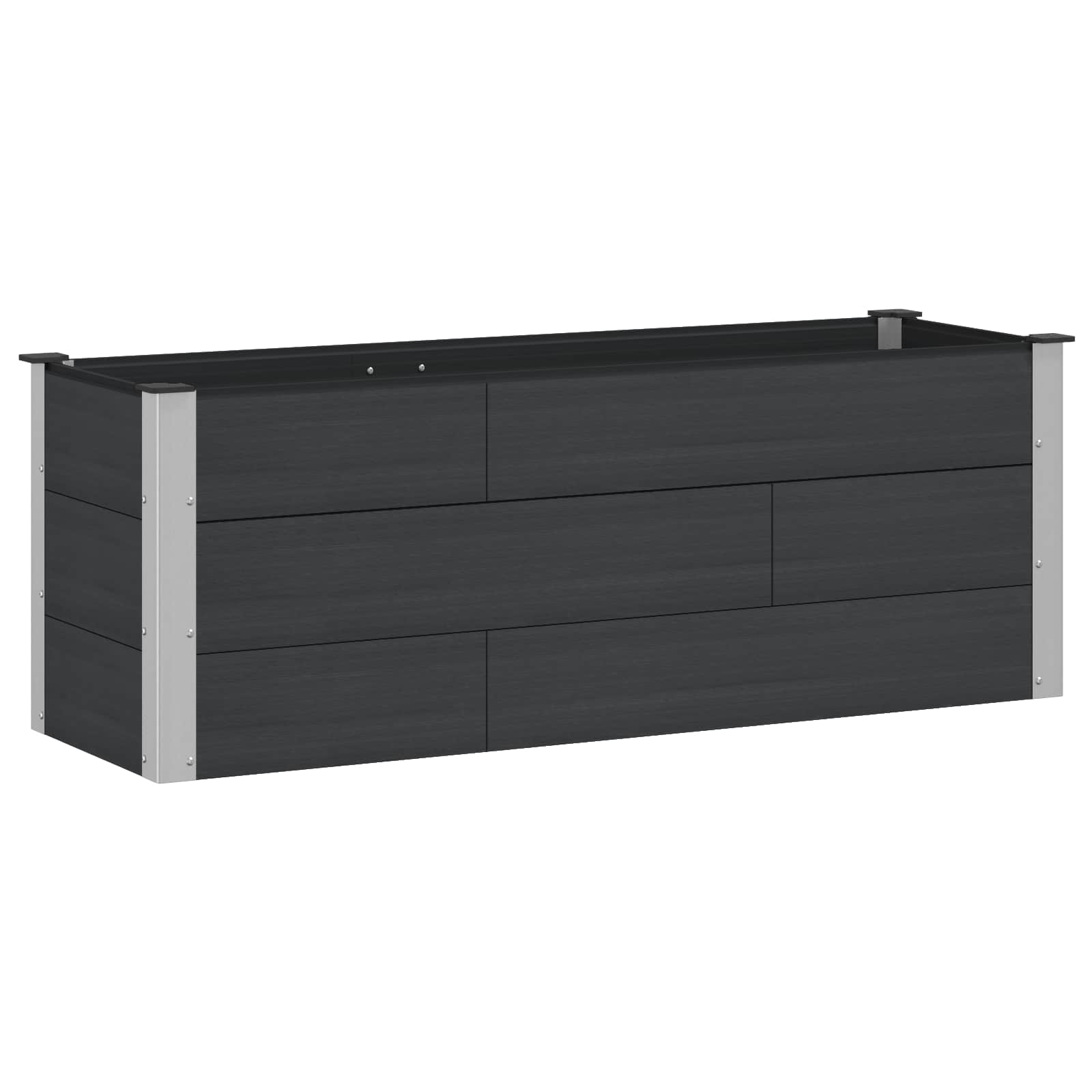 Povišena vrtna gredica Crna 150 x 50 x 54 cm