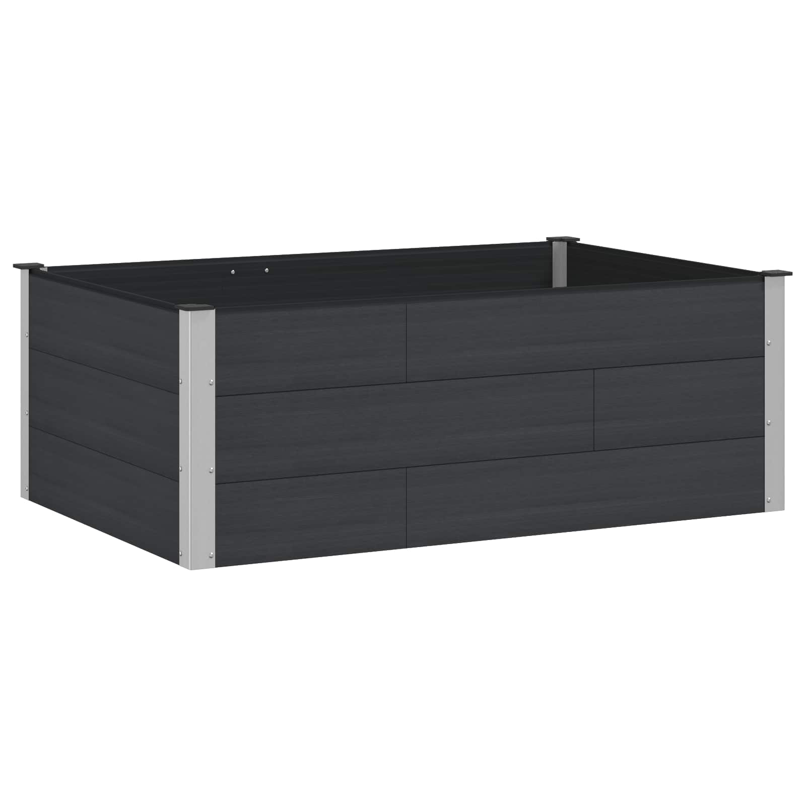 Povišena vrtna gredica Crna 150 x 100 x 54 cm