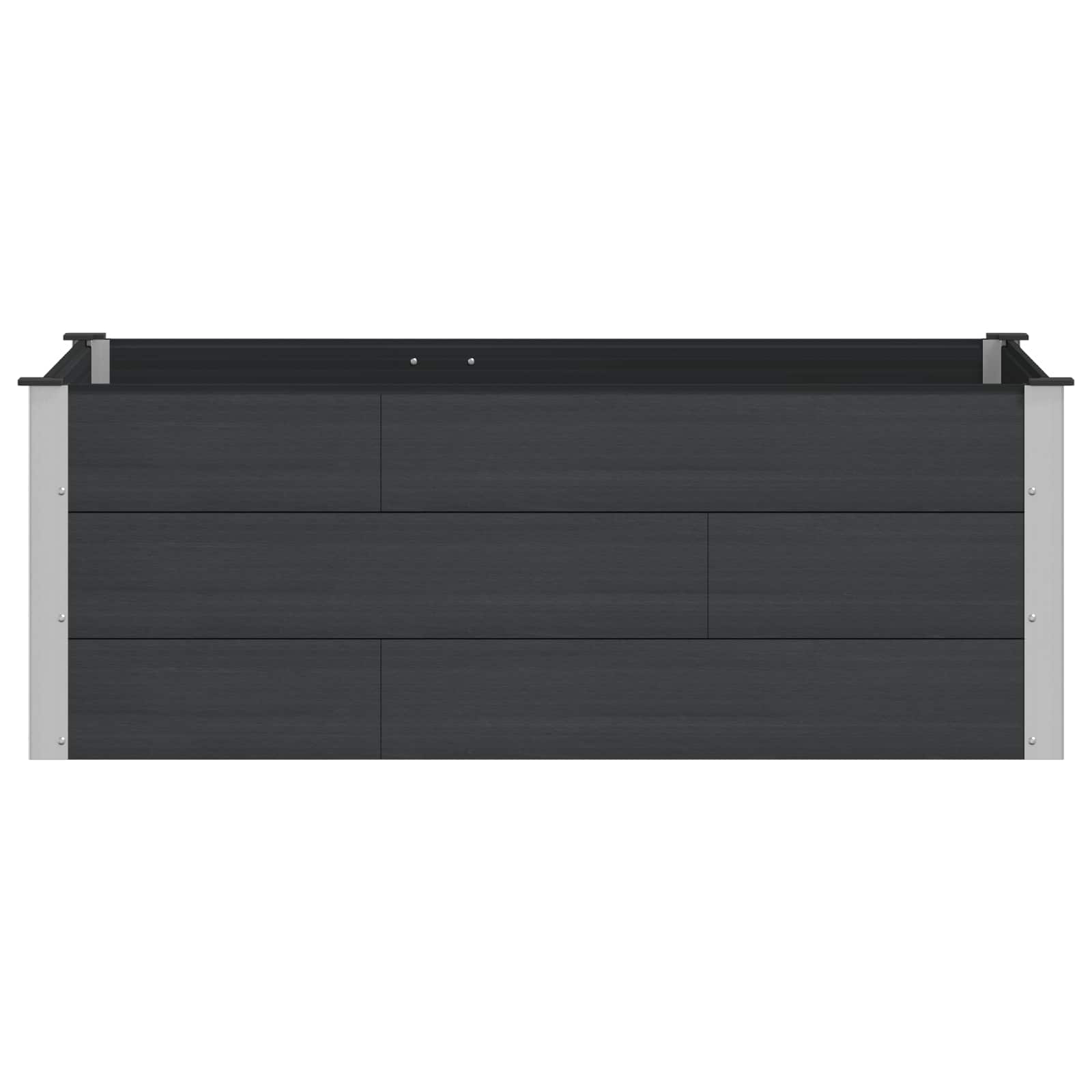 Povišena vrtna gredica Crna 150 x 100 x 54 cm