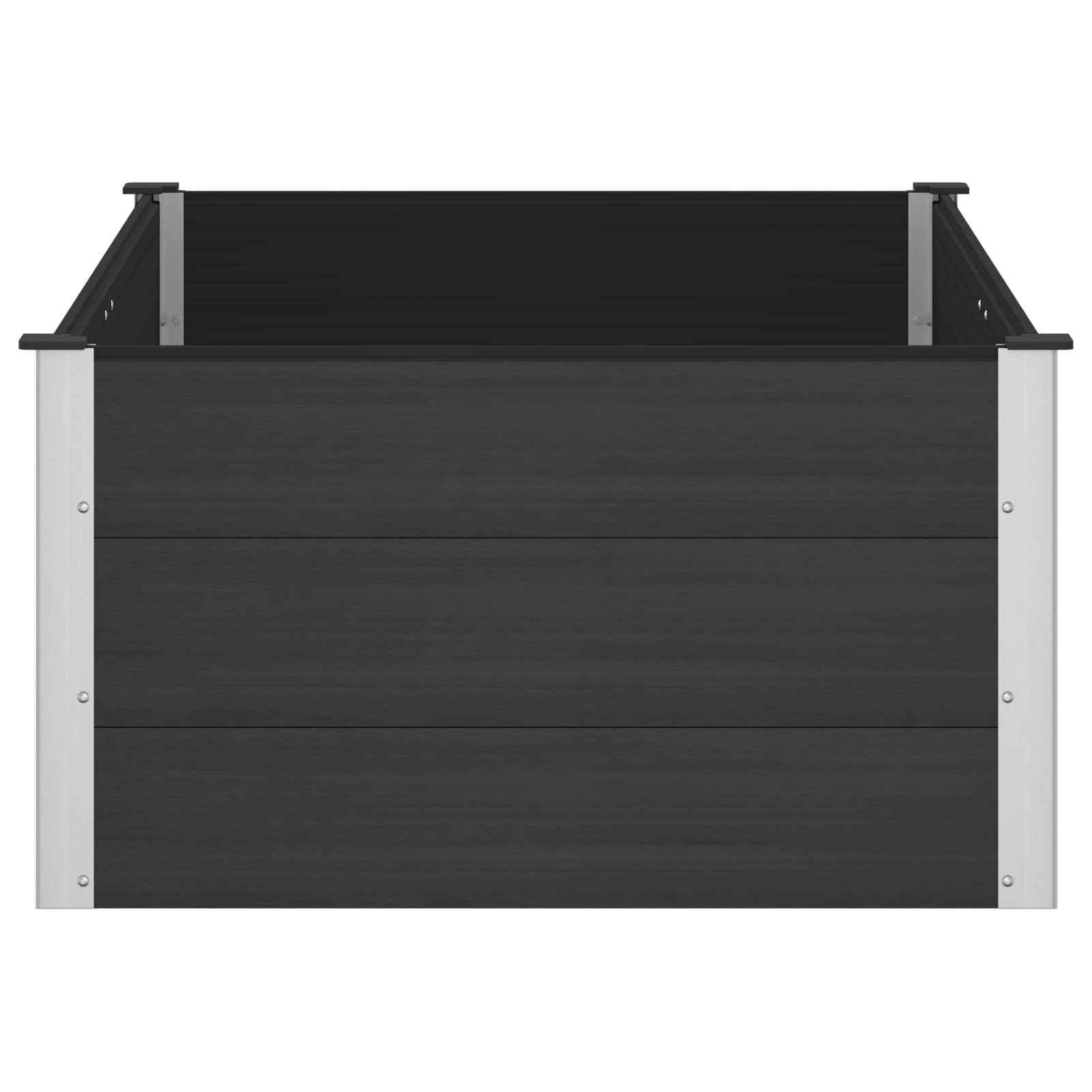 Povišena vrtna gredica Crna 150 x 100 x 54 cm