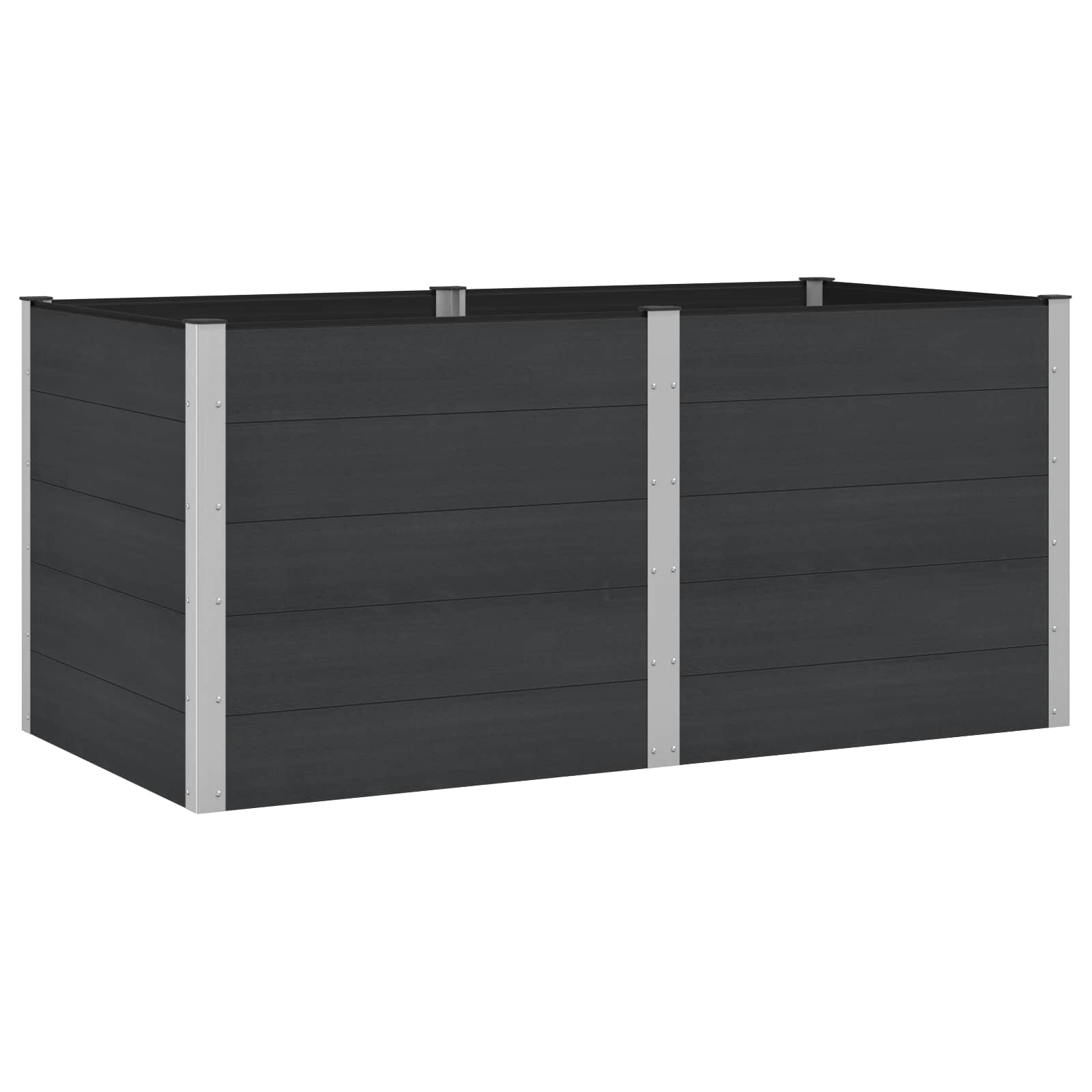 Povišena vrtna gredica Crna 200 x 100 x 91 cm