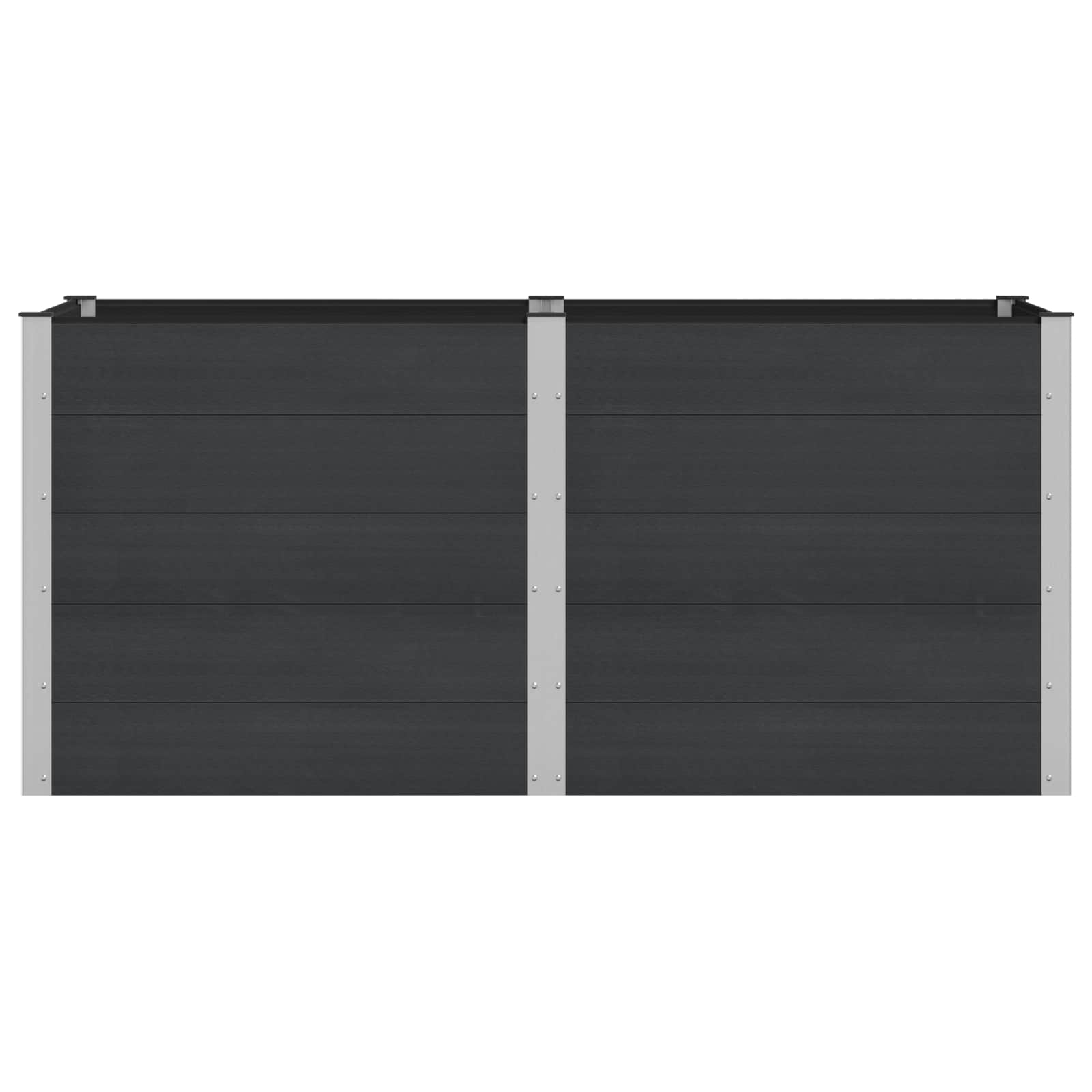 Povišena vrtna gredica Crna 200 x 100 x 91 cm