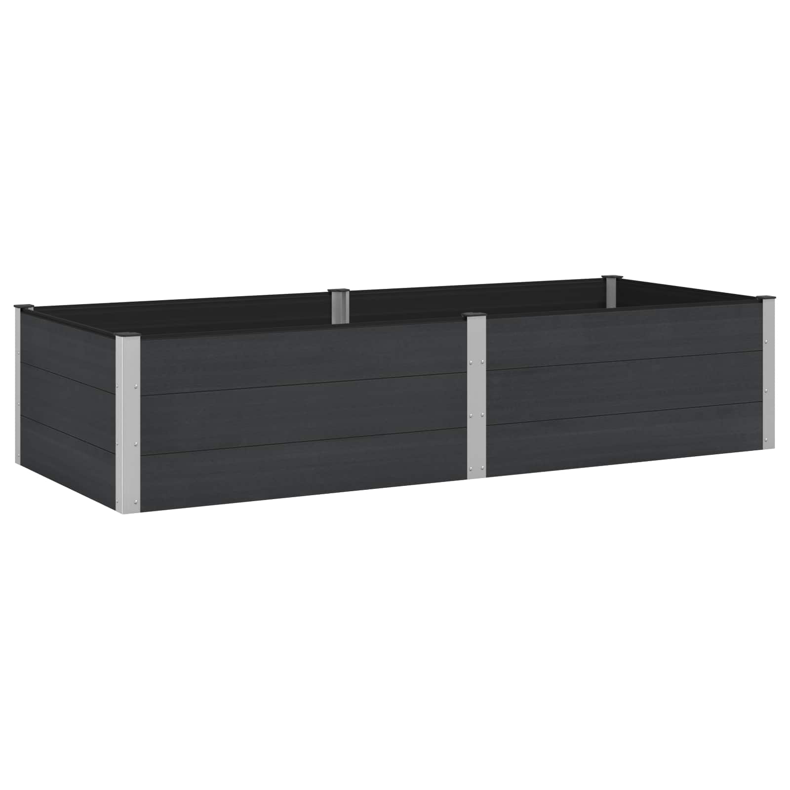 Povišena vrtna gredica Crna 250 x 100 x 54 cm