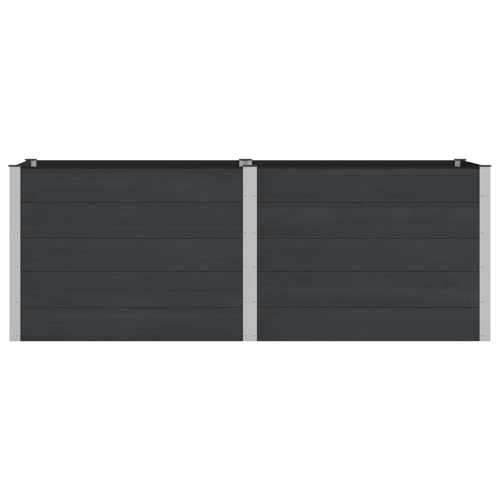 Povišena vrtna gredica Crna 250 x 100 x 91 cm