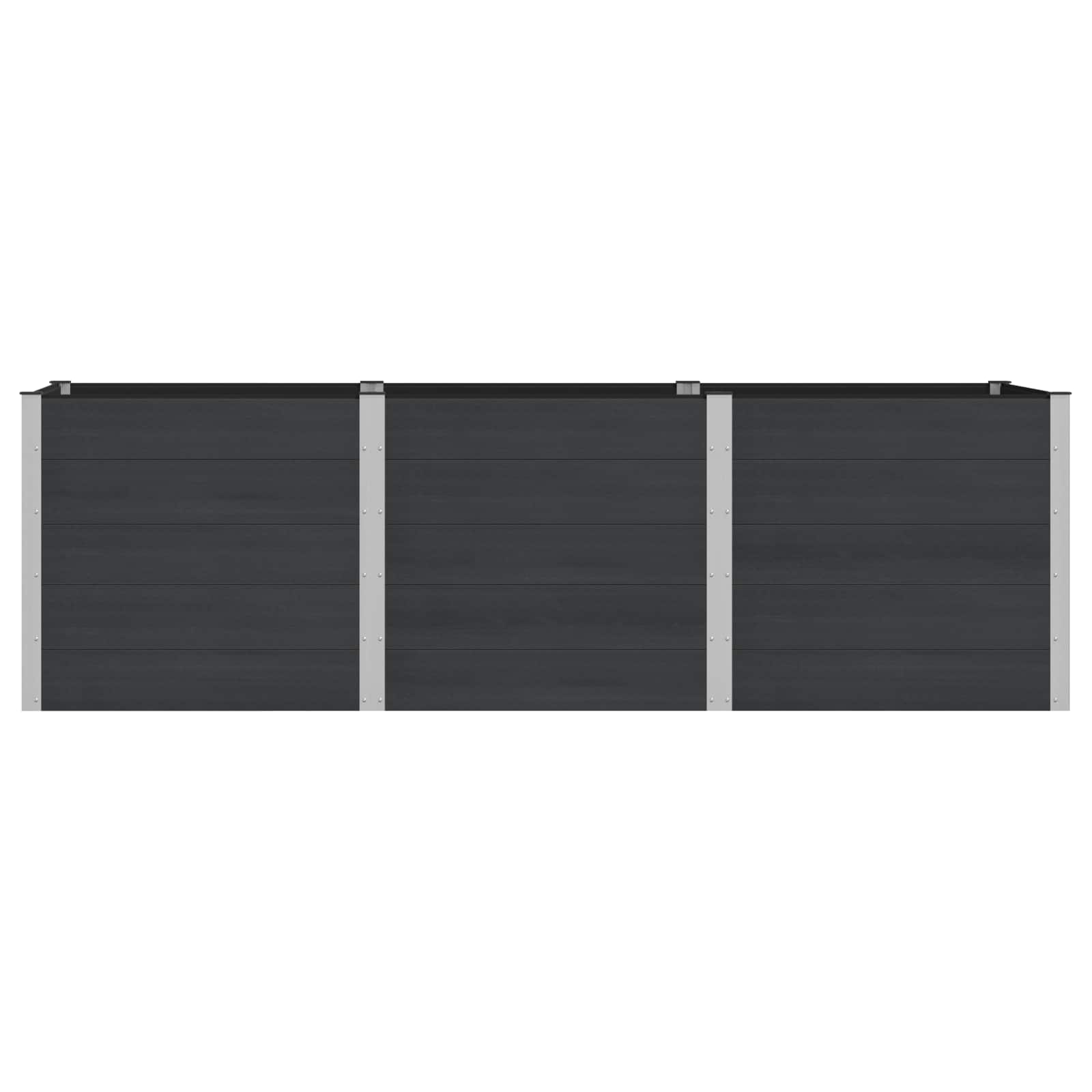 Povišena vrtna gredica Crna 300 x 100 x 91 cm