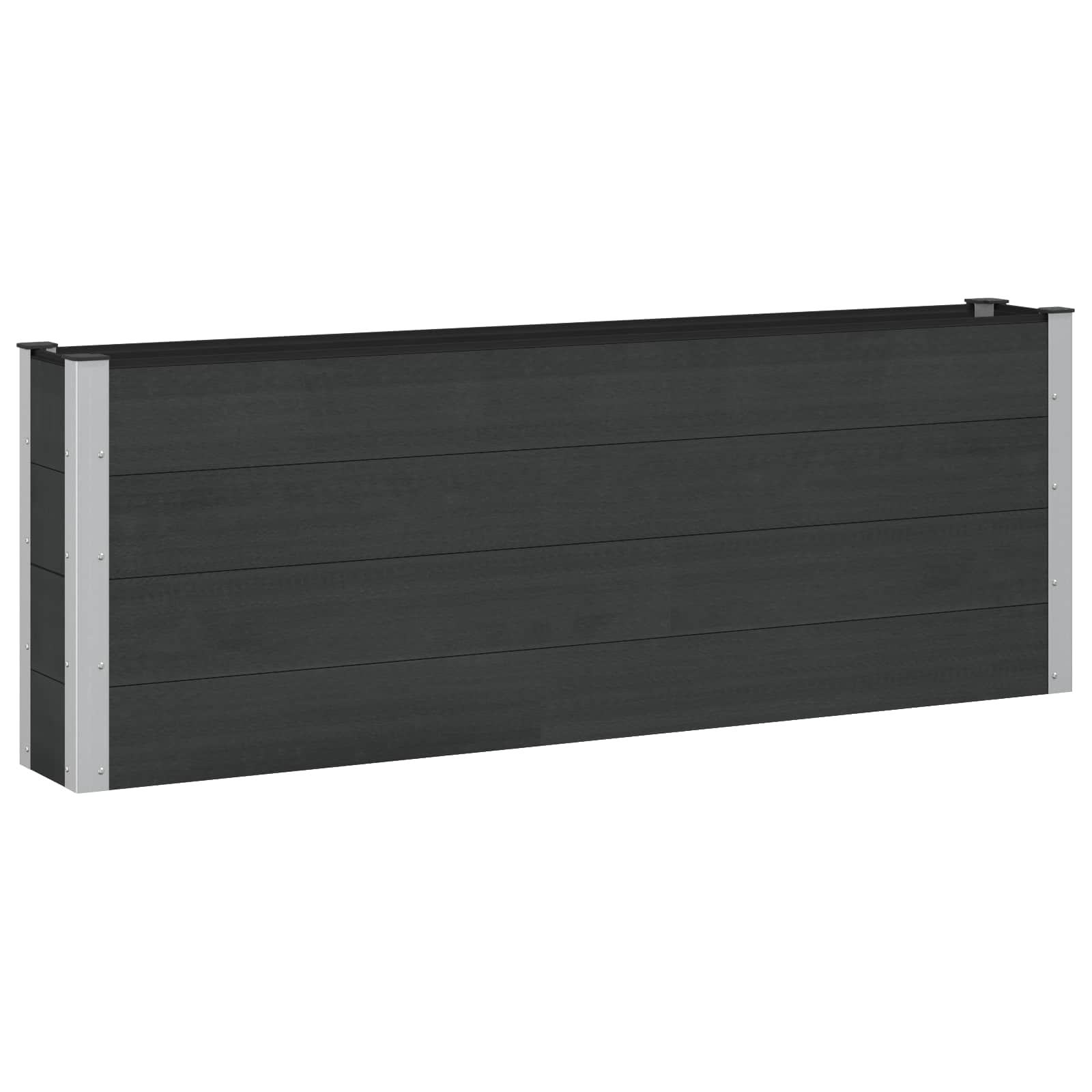 Povišena vrtna gredica Crna 200 x 30 x 72 cm WPC i aluminij