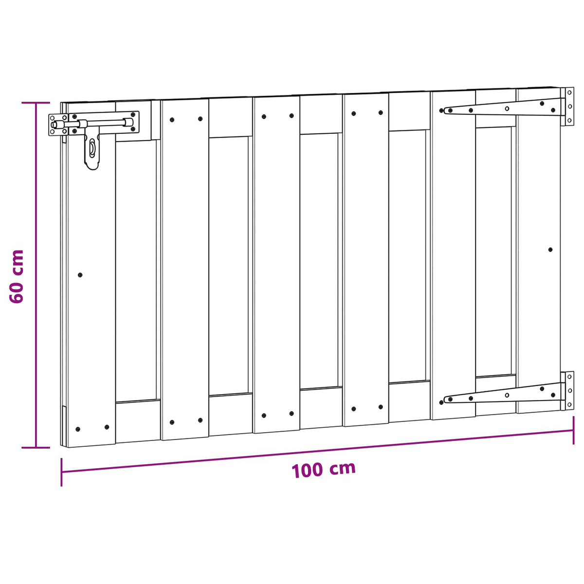Vrtna vrata 100 x 60 cm WPC i aluminij Crna