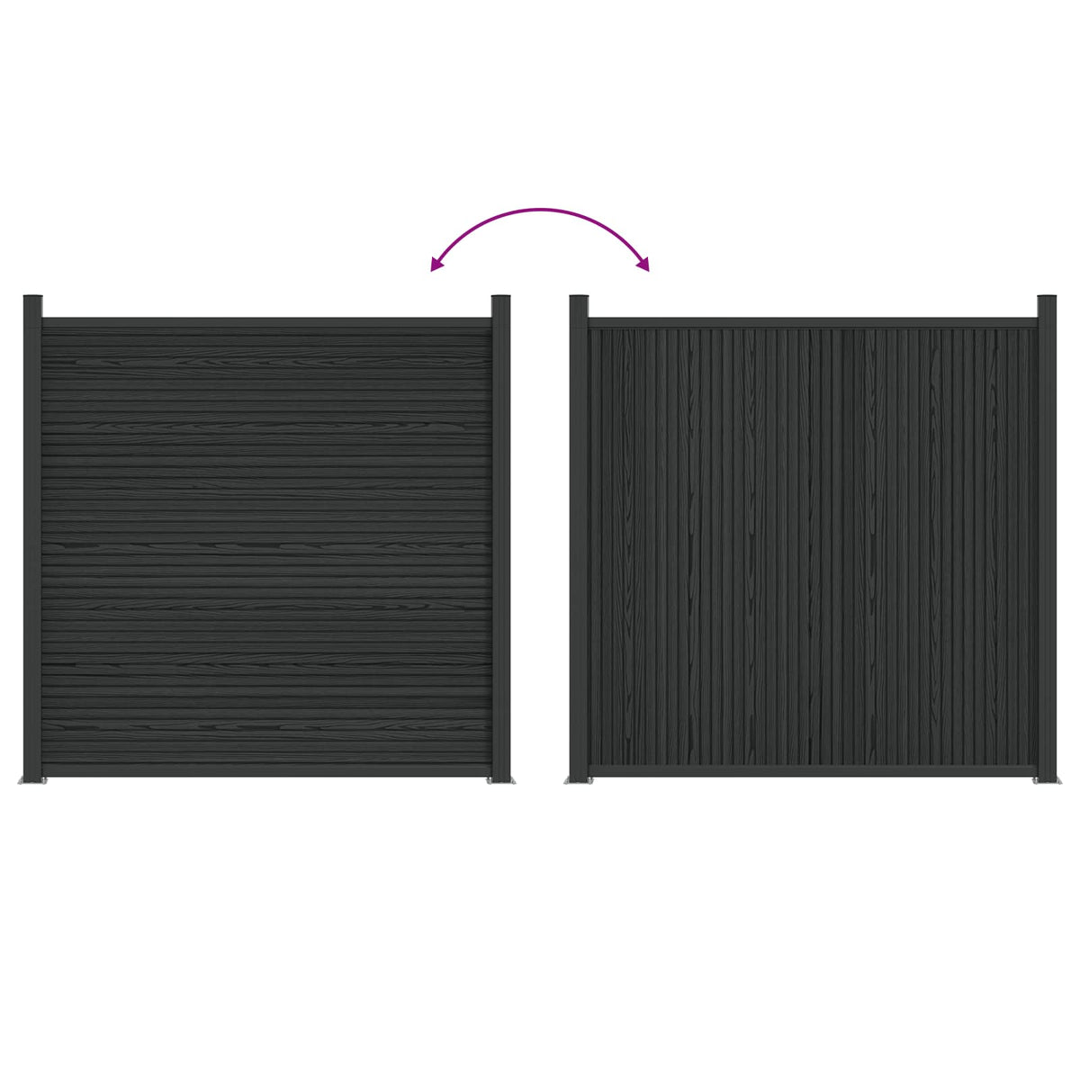 Panel ograde WPC i aluminij Crna