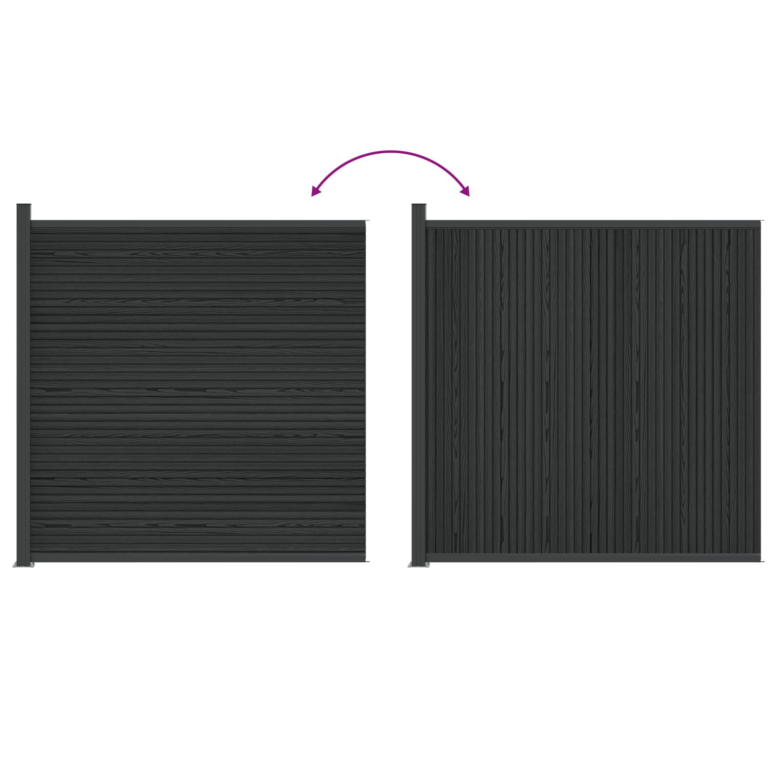 Panel ograde WPC i aluminij Crna