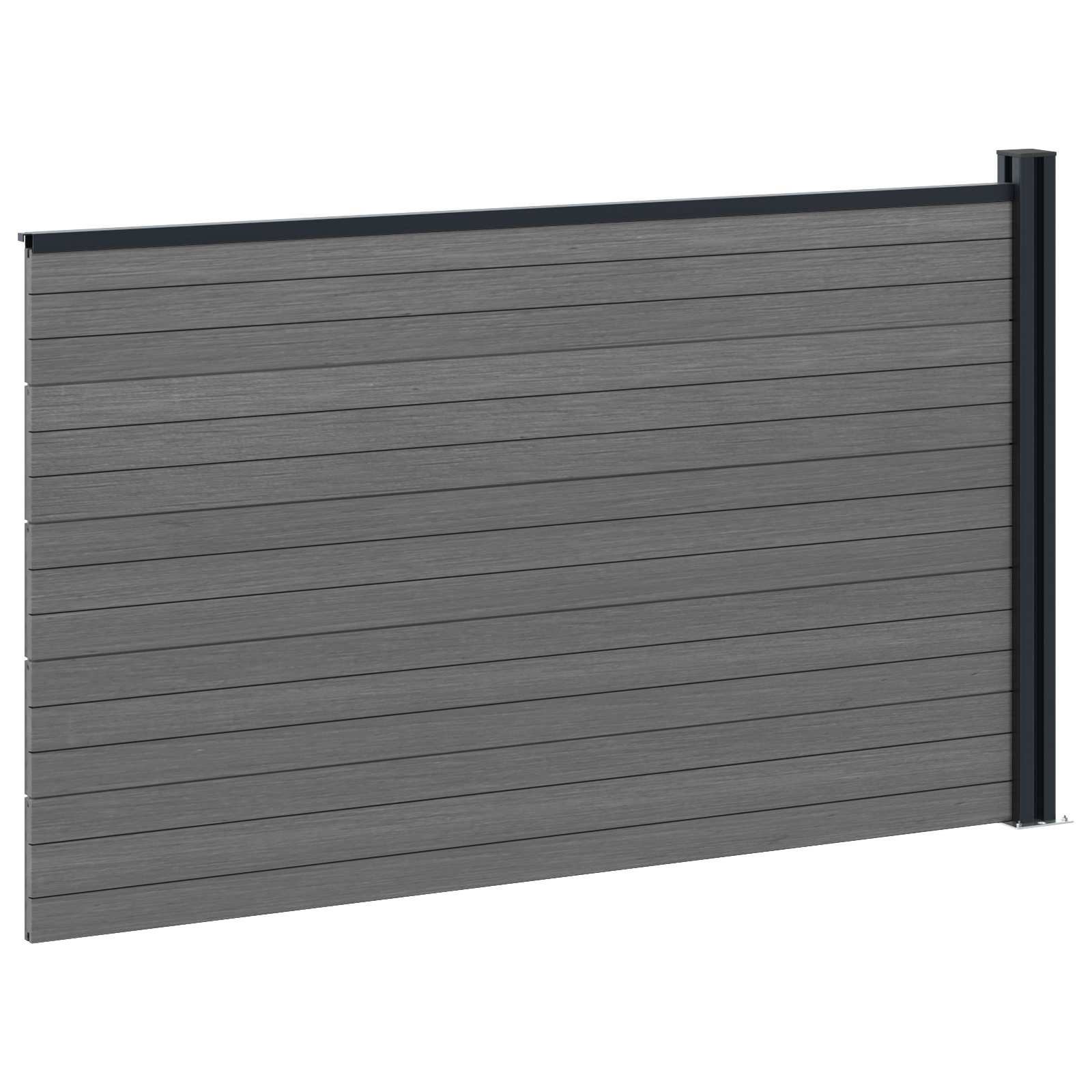 Panel ograde WPC i aluminij Siva