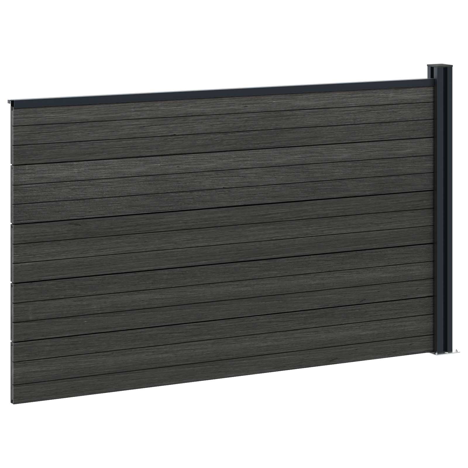Panel ograde WPC i aluminij Crna
