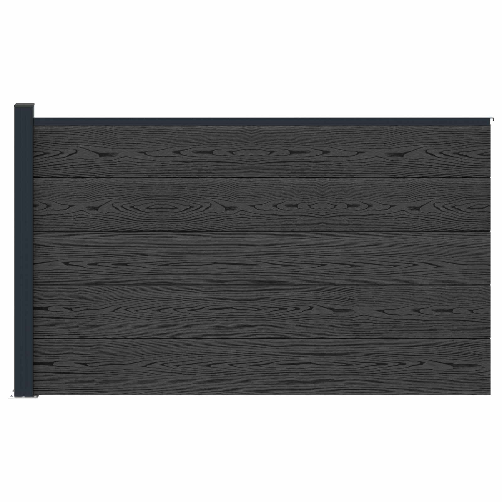 Panel ograde WPC i aluminij Crna