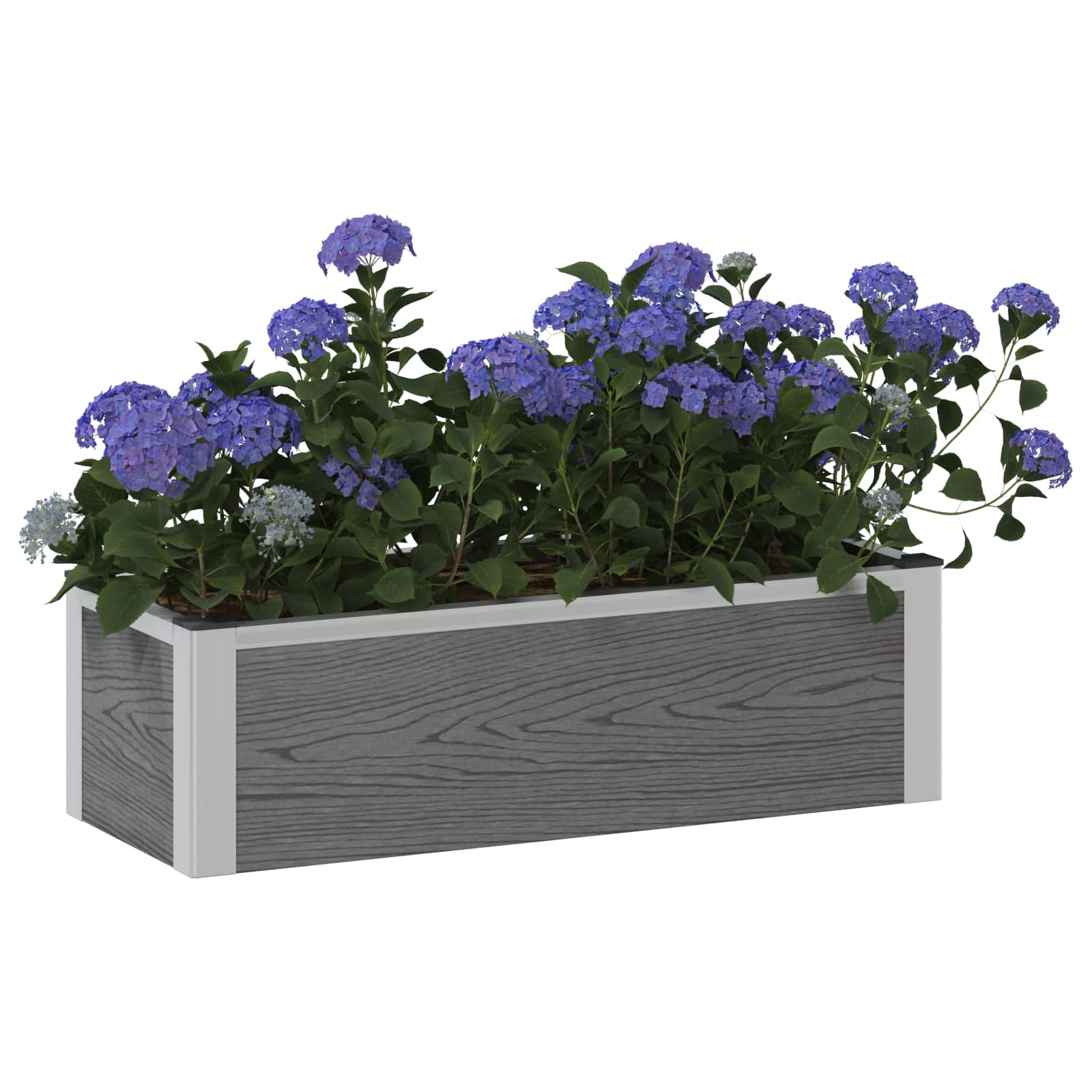 Povišena vrtna gredica Siva 75 x 30 x 22 cm WPC i aluminij