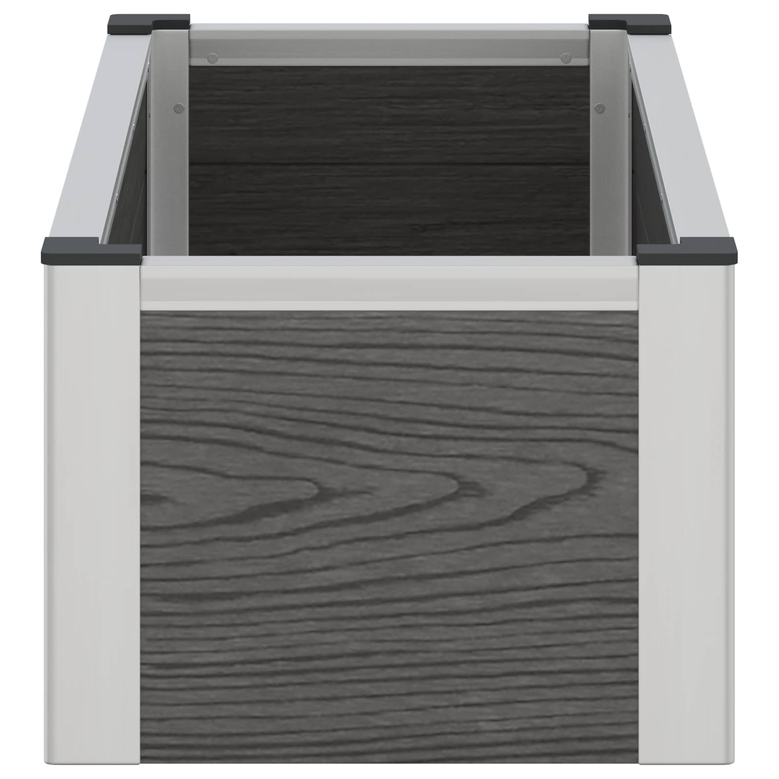 Povišena vrtna gredica Siva 75 x 30 x 22 cm WPC i aluminij