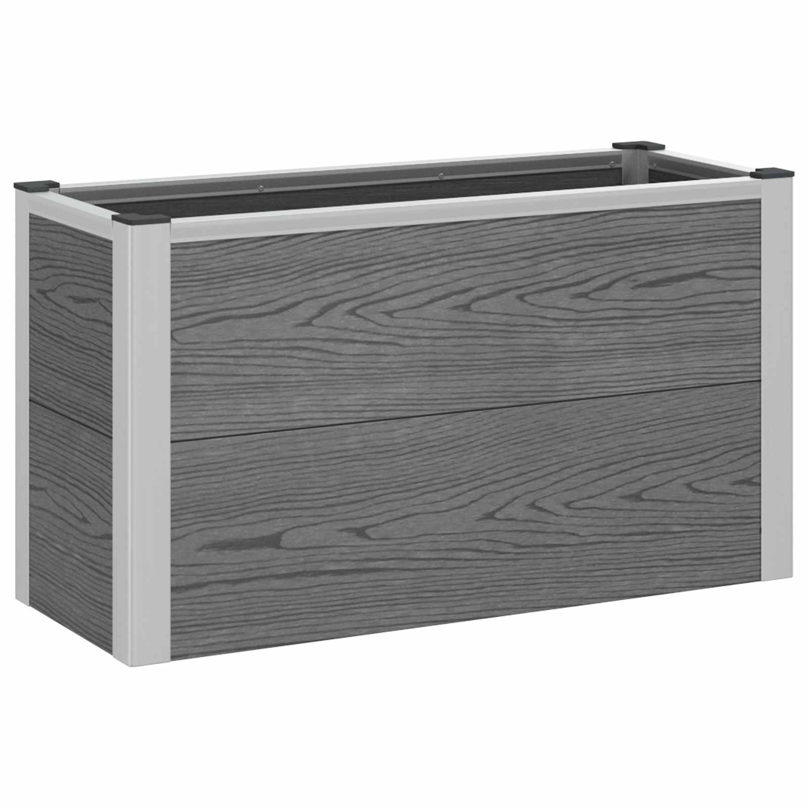 Povišena vrtna gredica Siva 75 x 30 x 22 cm WPC i aluminij