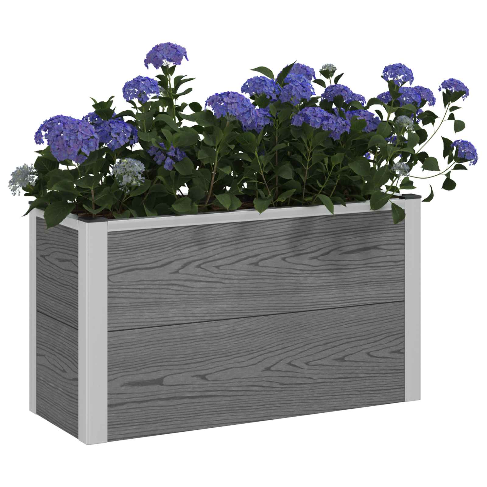 Povišena vrtna gredica Siva 75 x 30 x 42 cm WPC i aluminij