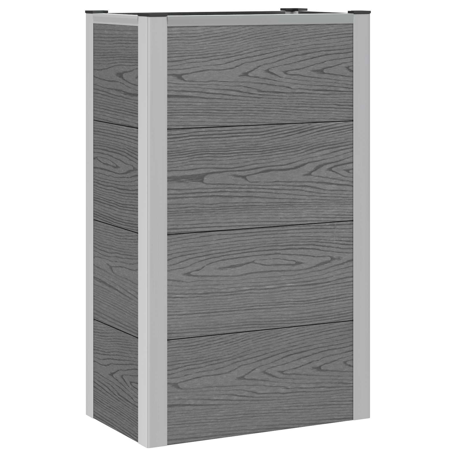 Povišena vrtna gredica Siva 50 x 30 x 22 cm WPC i aluminij
