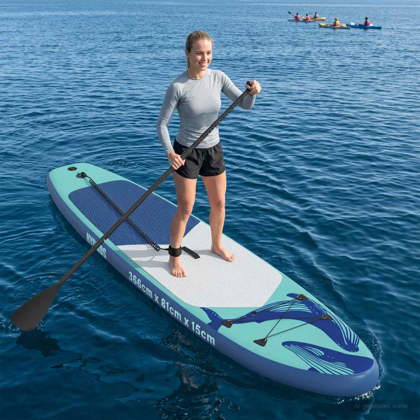 Naflopni SUP HYDROS 366 x 81 x 15 cm Tirkizna za