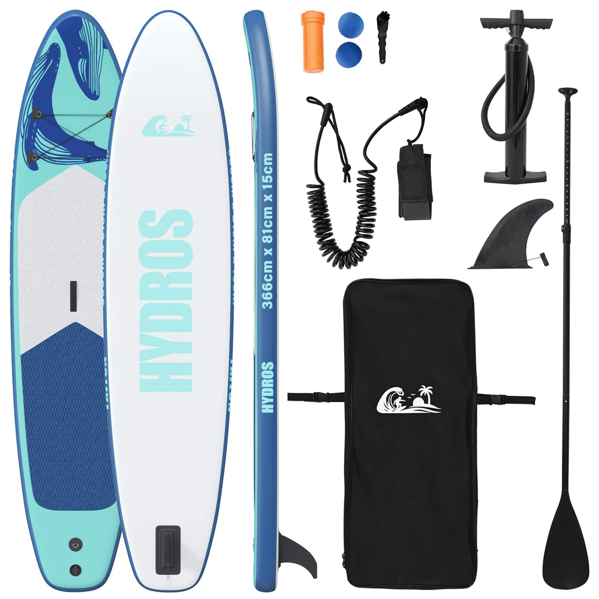 Naflopni SUP HYDROS 366 x 81 x 15 cm Tirkizna za