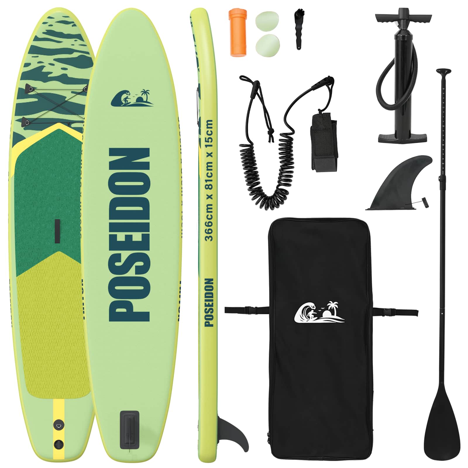 Inflatable Stand Up Paddle Board POSEIDON 366 x 81 x 15 cm za