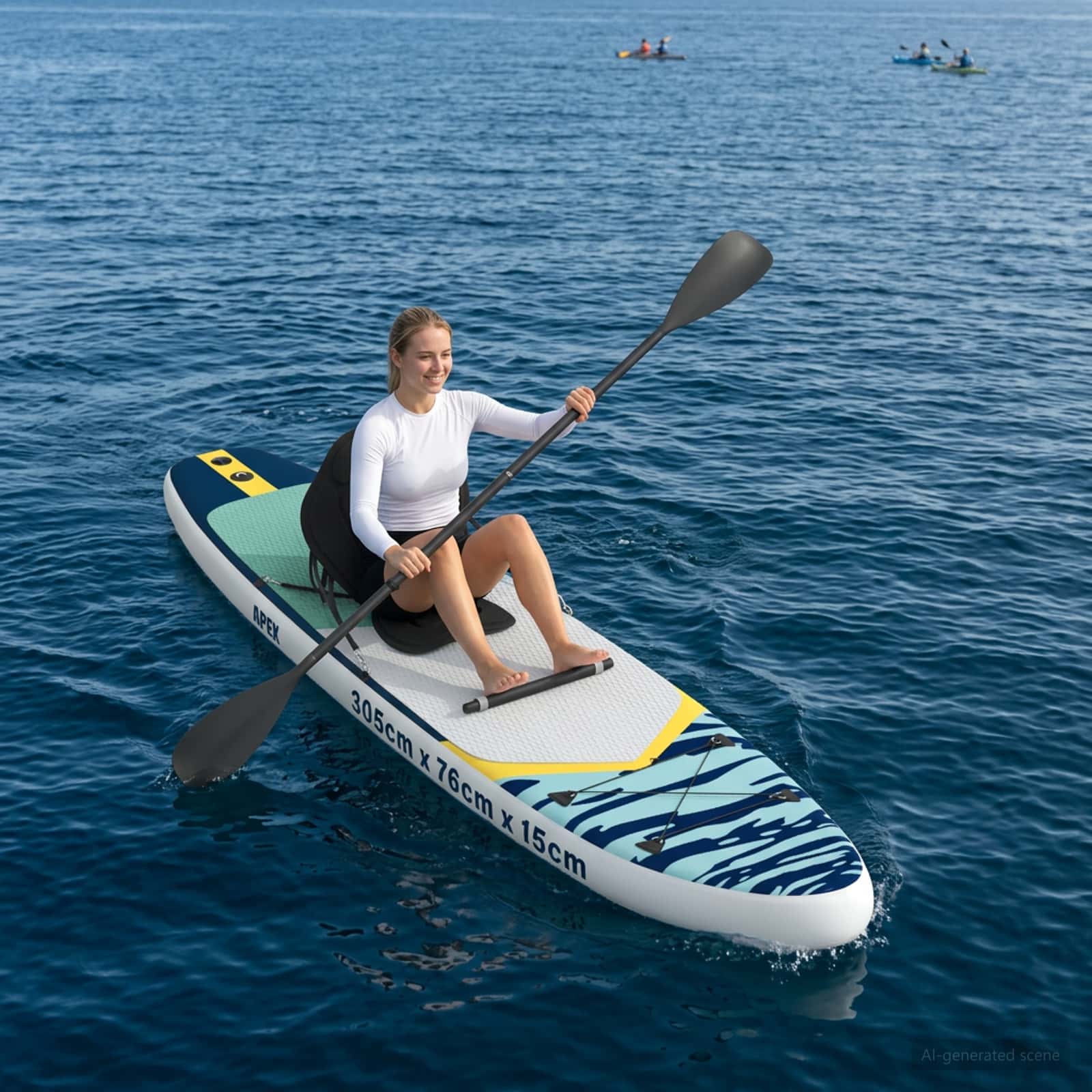 SUP Daska s Mjestom 2-u-1 APEX 305 x 76 x 15 cm Plava za