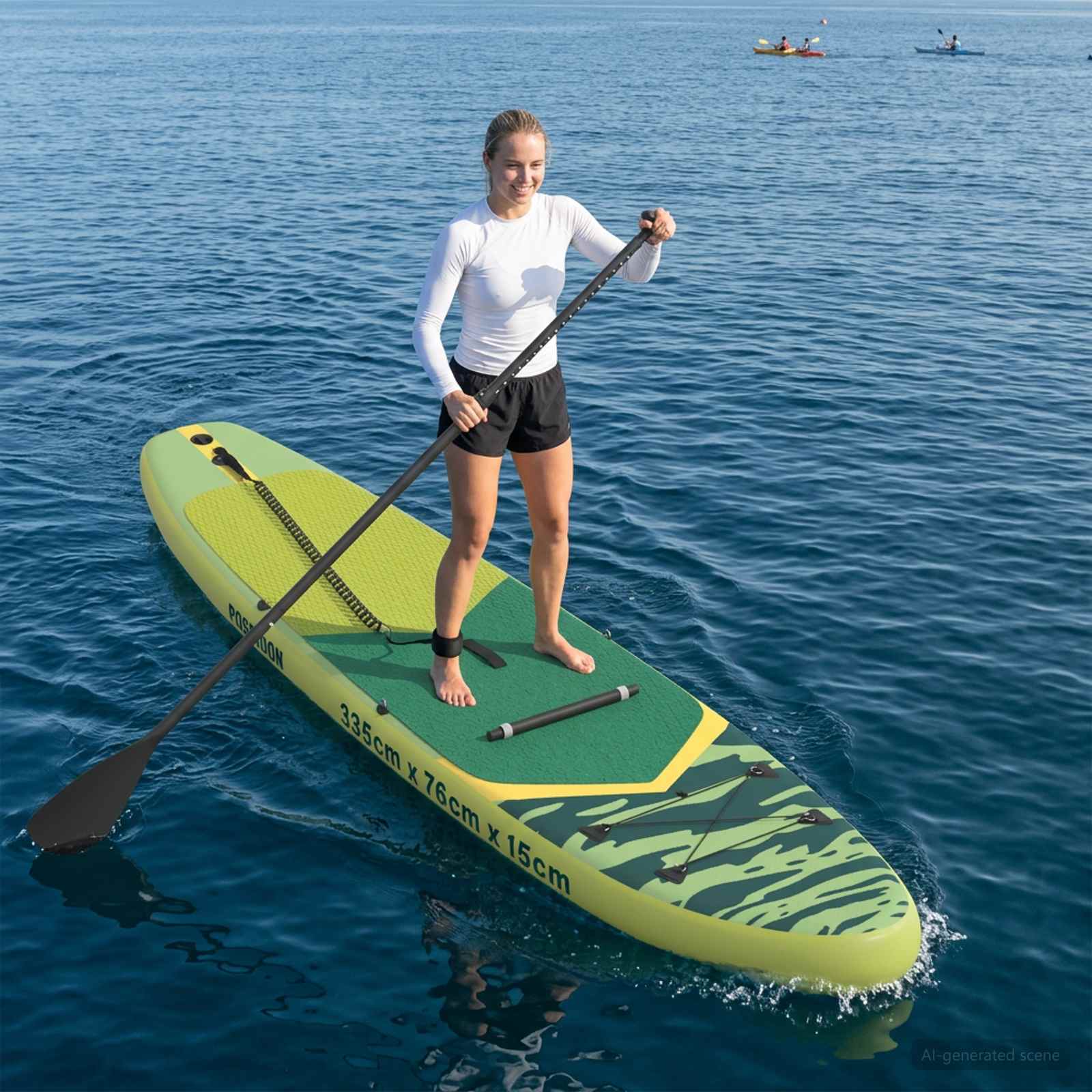 SUP Daska s Mjestom 2-u-1 POSEIDON 335 x 76 x 15 cm Zelena za
