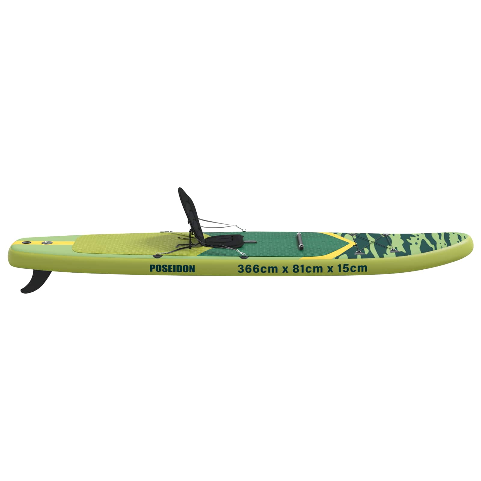 SUP Daska s Mjestom 2-u-1 POSEIDON 366 x 81 x 15 cm Zelena za