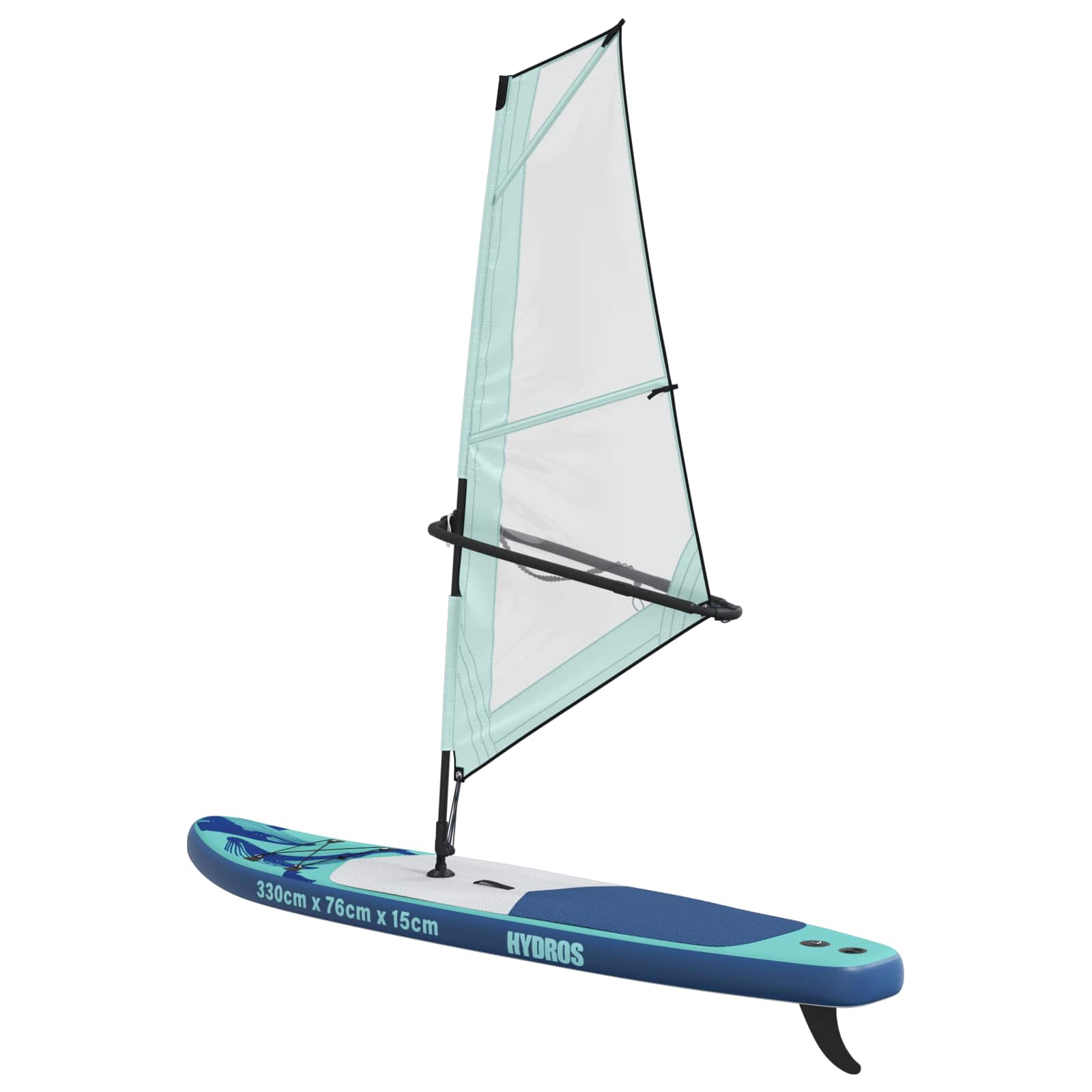 Naduvivi SUP s jedrom HYDROS 330 x 76 x 15 cm Tirkizna za
