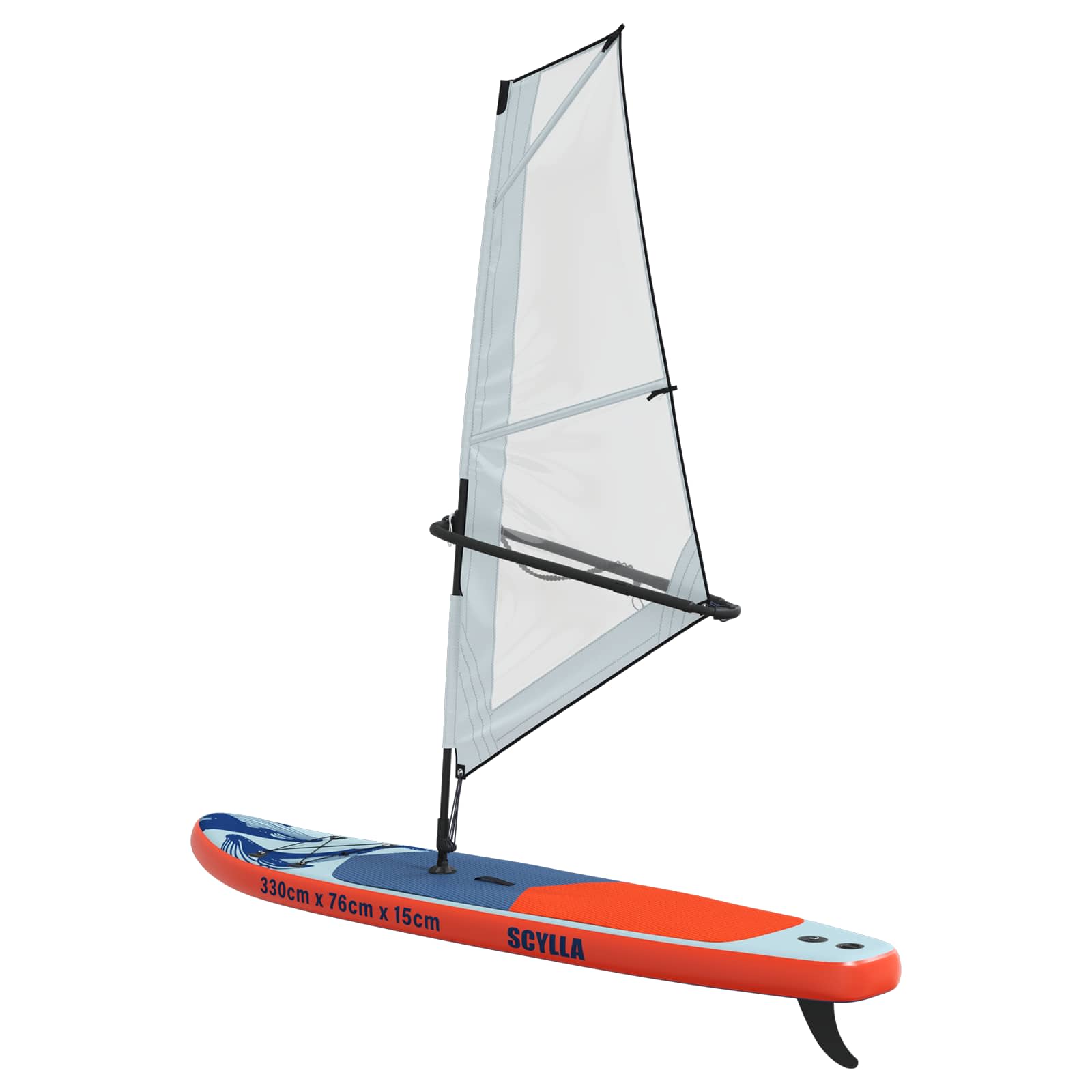 Naduvivi SUP s jedrom SCYLLA 330 x 76 x 15 cm Plava za
