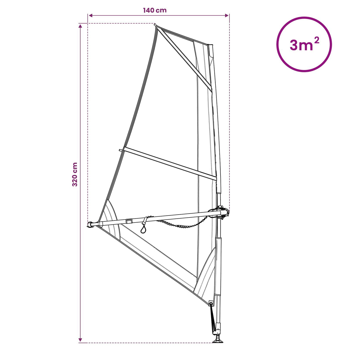Naduvivi SUP s jedrom APEX 330 x 76 x 15 cm Plava za