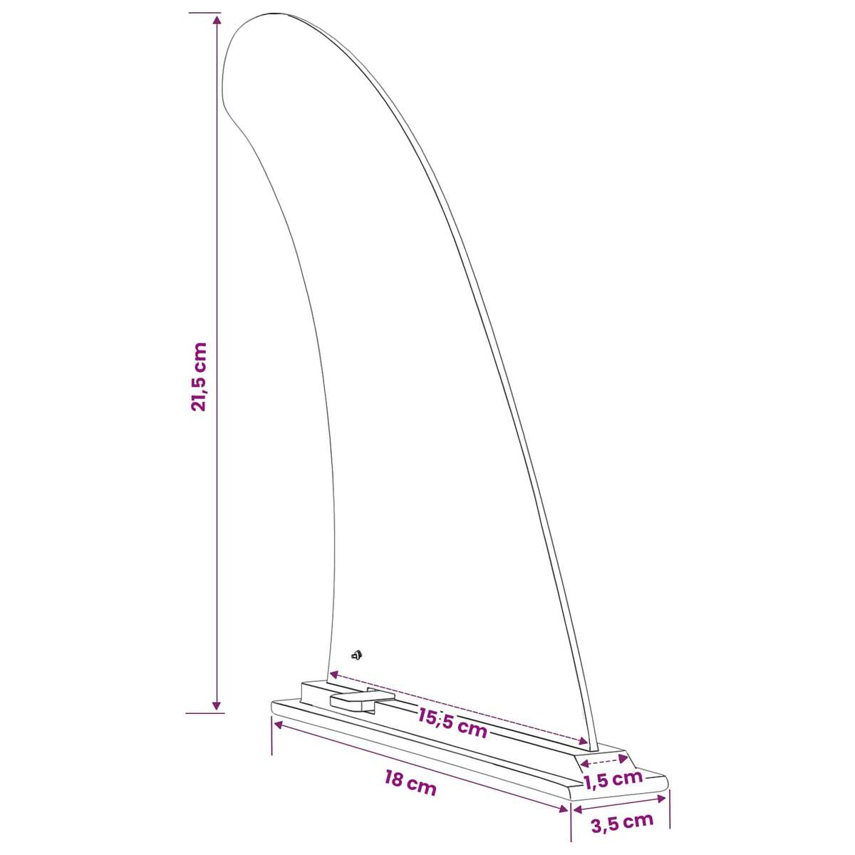 SUP finka 3,5 x 18 x 21,5 cm Najlon Crna