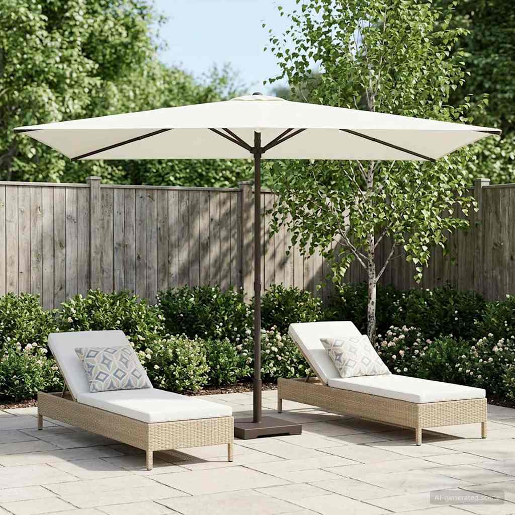 Vrtni suncobran 200 x 300 cm Poliester Pravokutni Krem