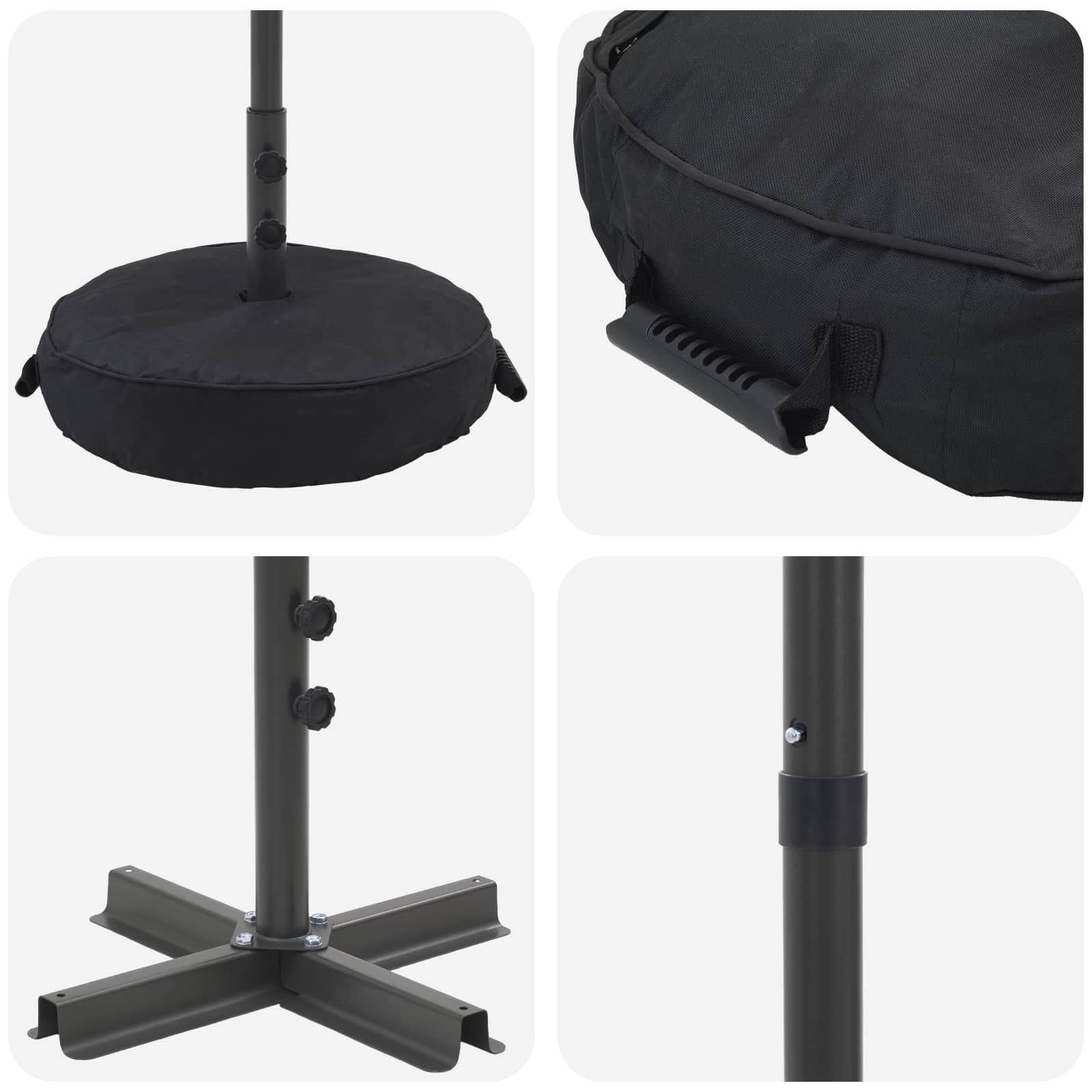 Vrtni Parasol s Podnožjem 230 x 230 cm Poliester Pravokutni