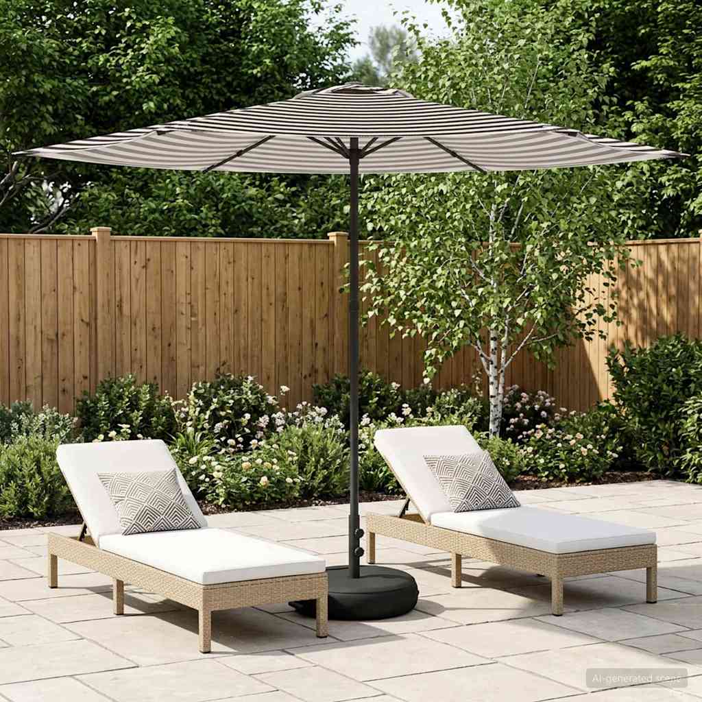Vrtni Parasol s Podnožjem 300 x 300 cm Poliester Pravokutni
