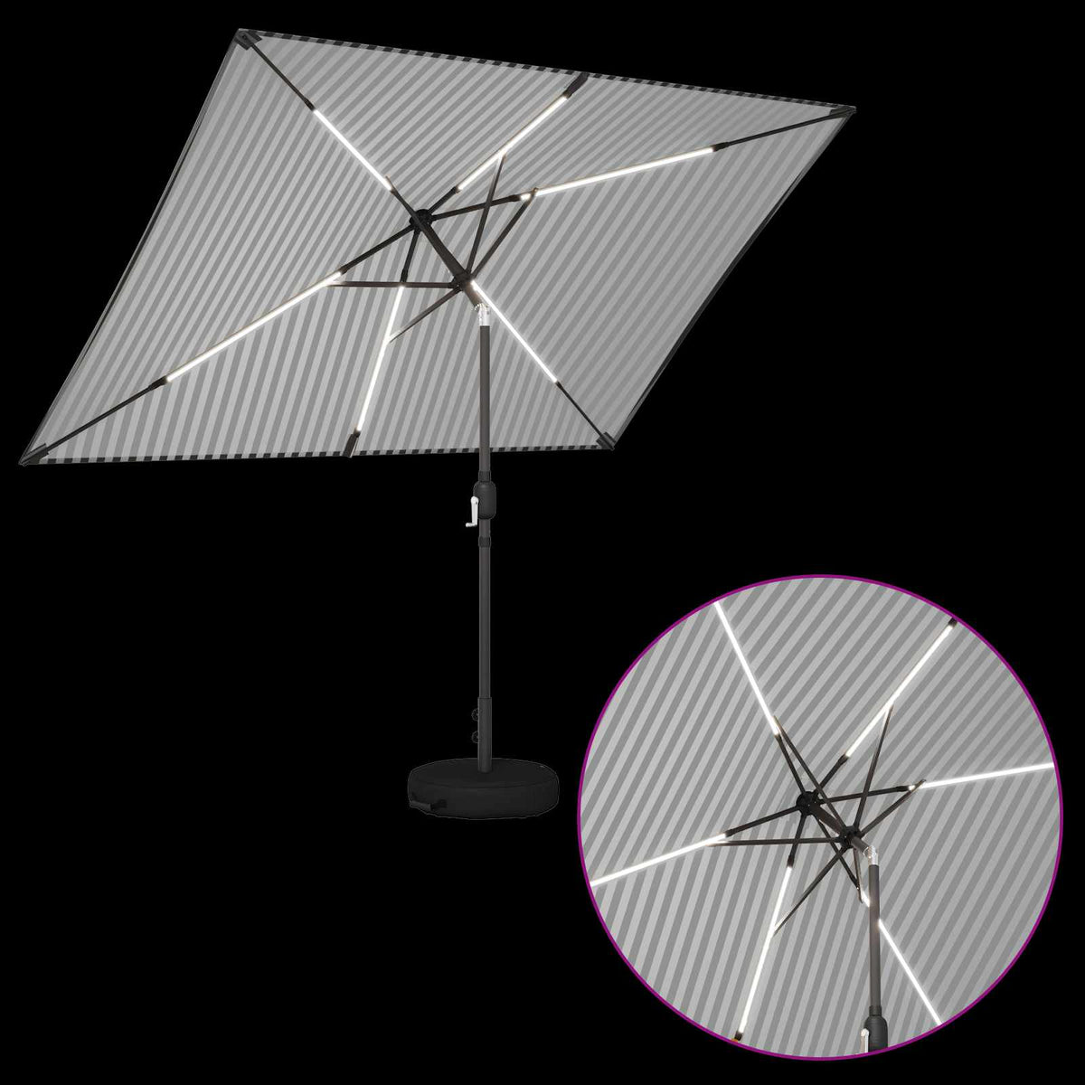 Suncobran za vrt s LED svjetlima i postoljem 200 x 300 cm