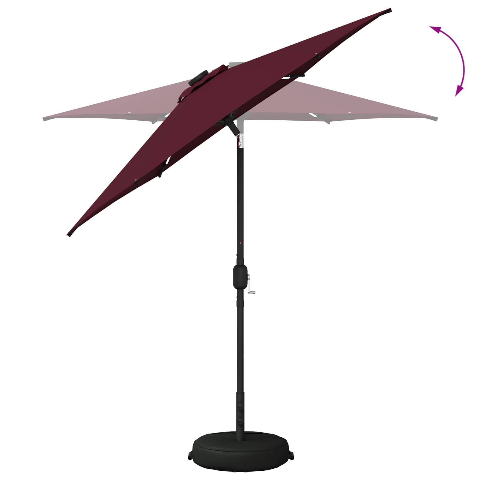 Suncobran za vrt s LED svjetlima i postoljem 230 x 230 cm