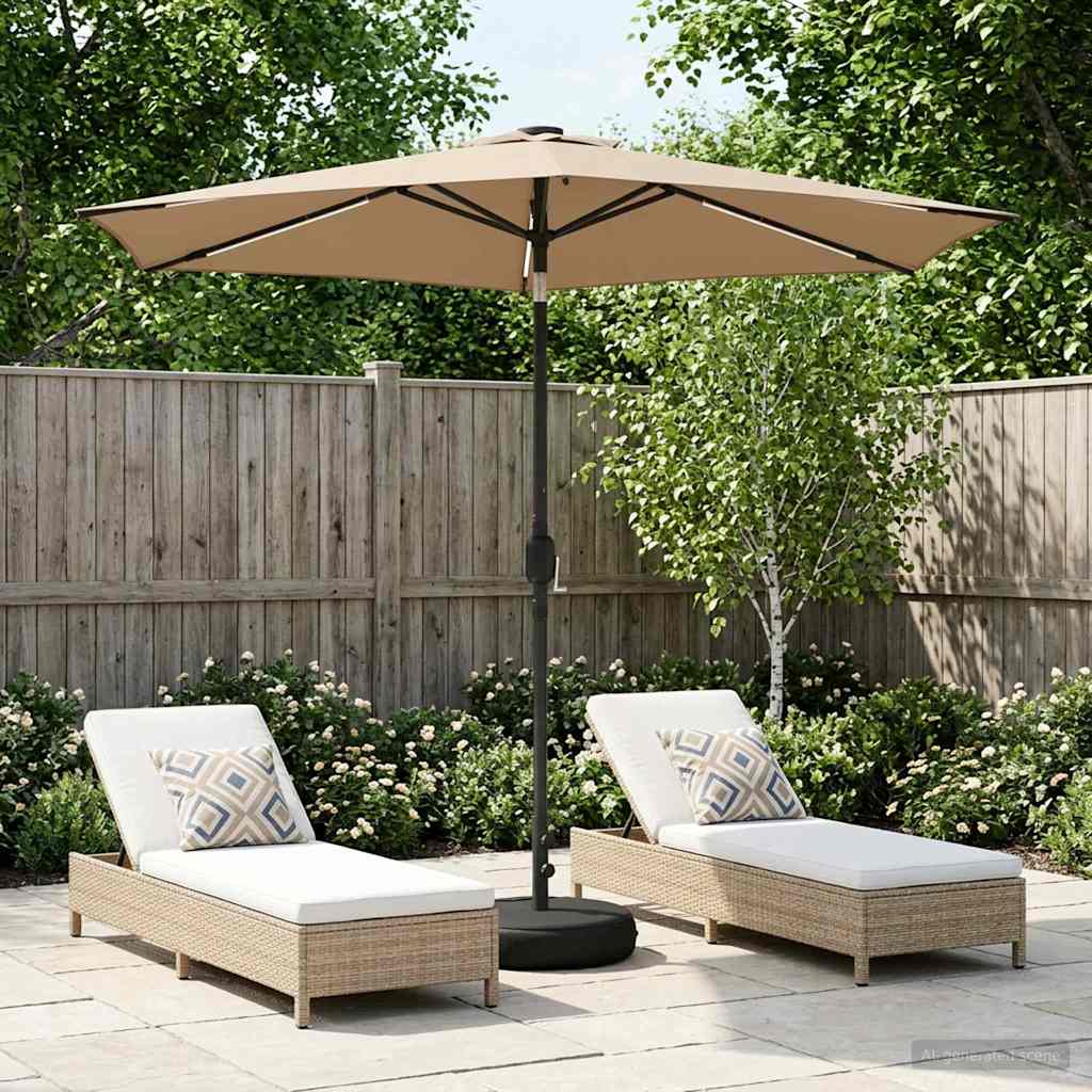 Suncobran za vrt s LED svjetlima i postoljem 270 x 270 cm