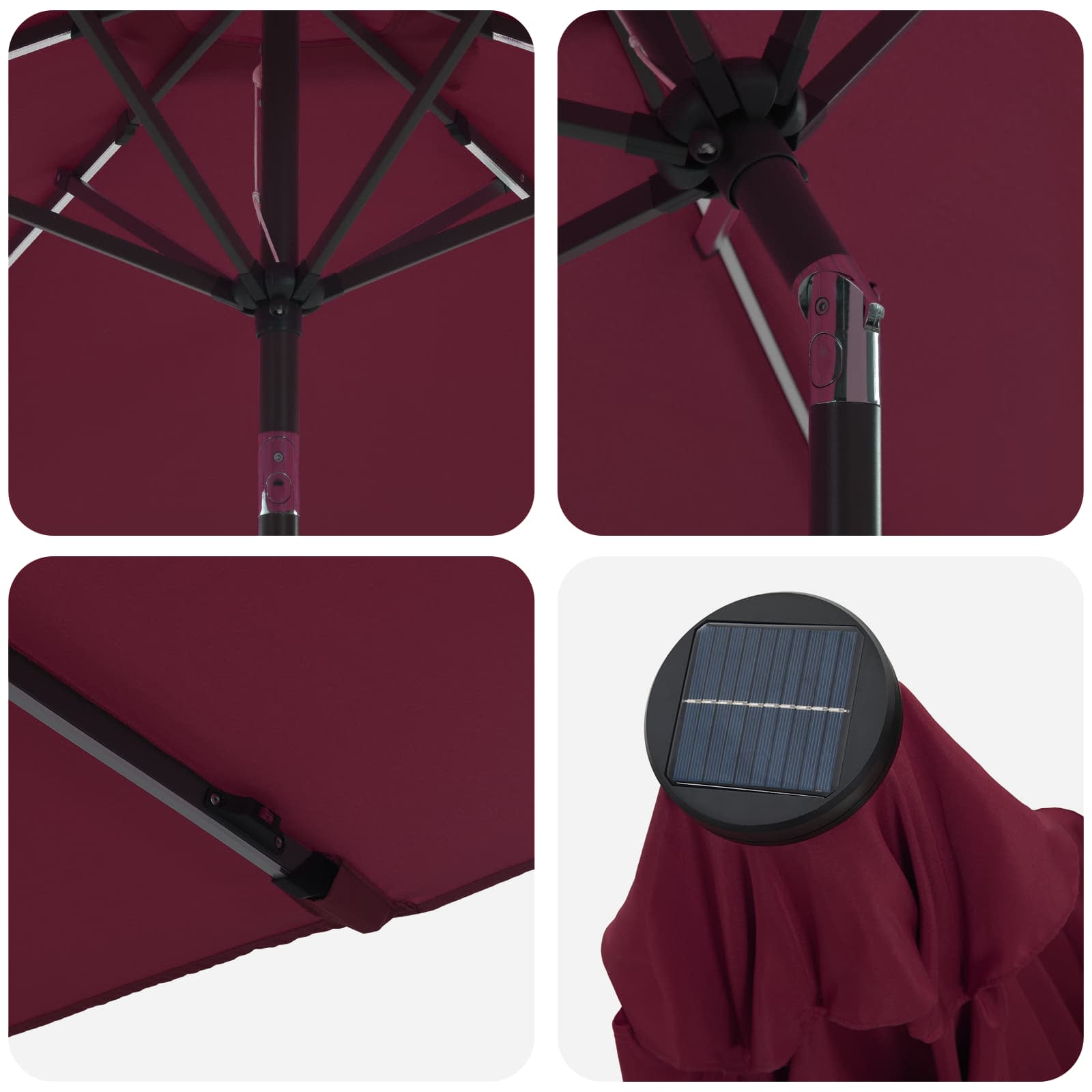 Suncobran za vrt s LED svjetlima i postoljem 270 x 270 cm