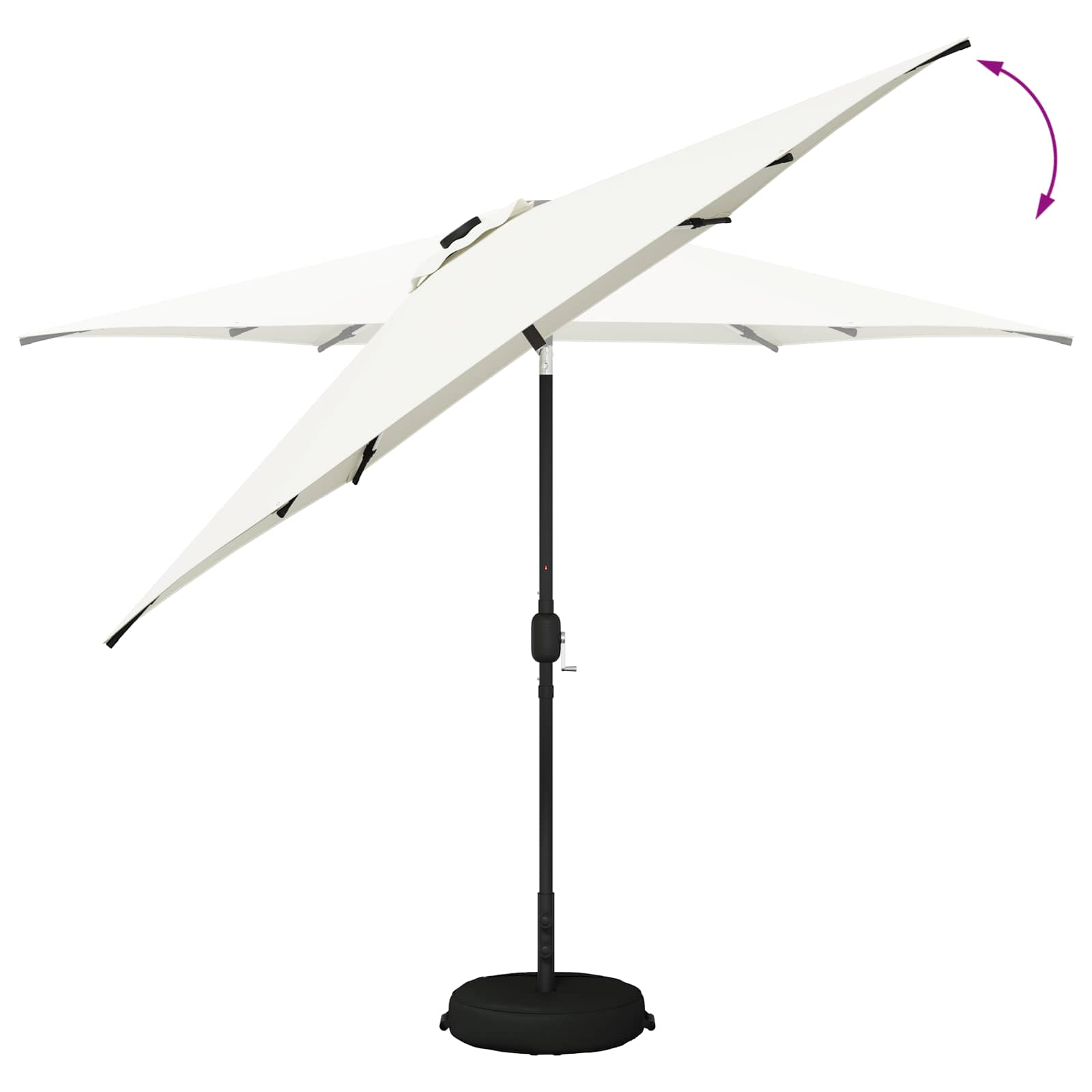 Suncobran za vrt s LED svjetlima i postoljem 300 x 300 cm