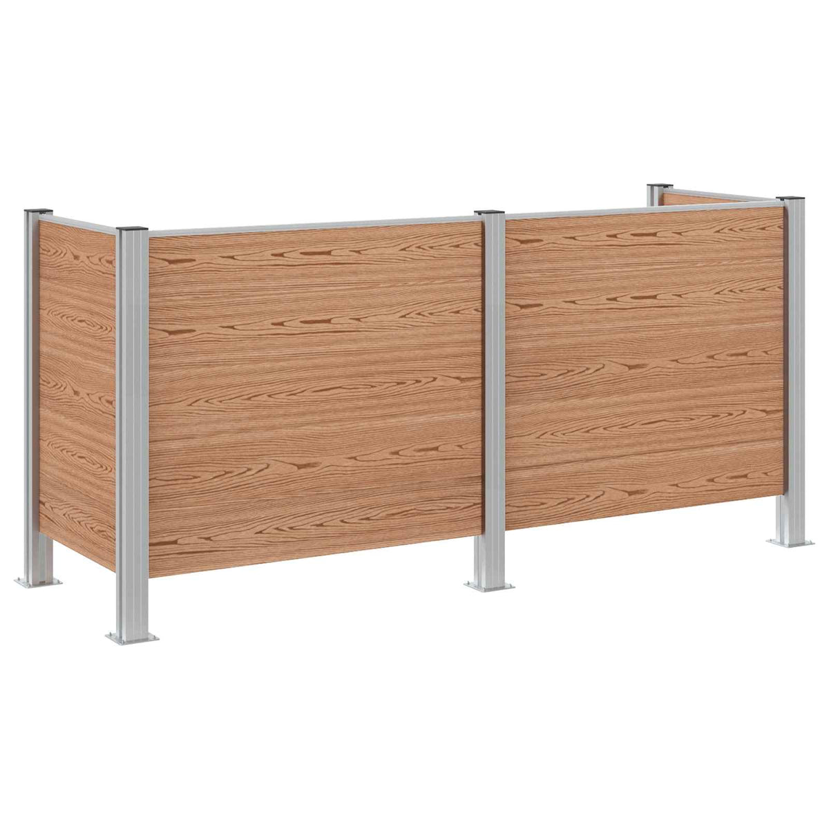 Ograda za kante za smeće Smeđa 237 x 85 x 115 cm Aluminij i WPC