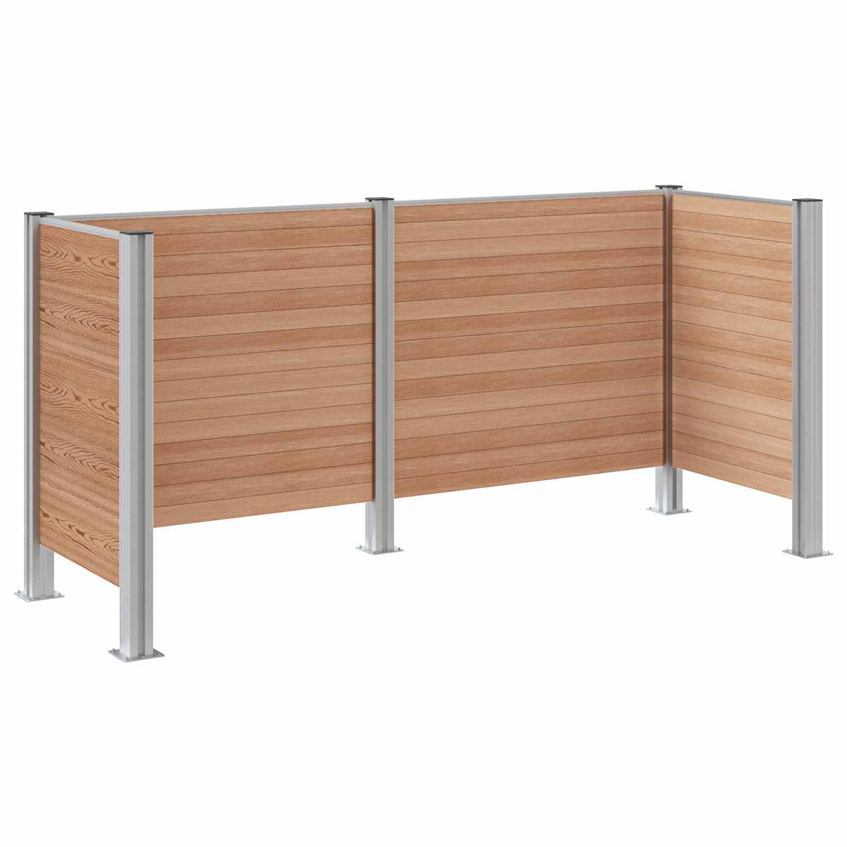 Ograda za kante za smeće Smeđa 237 x 85 x 115 cm Aluminij i WPC