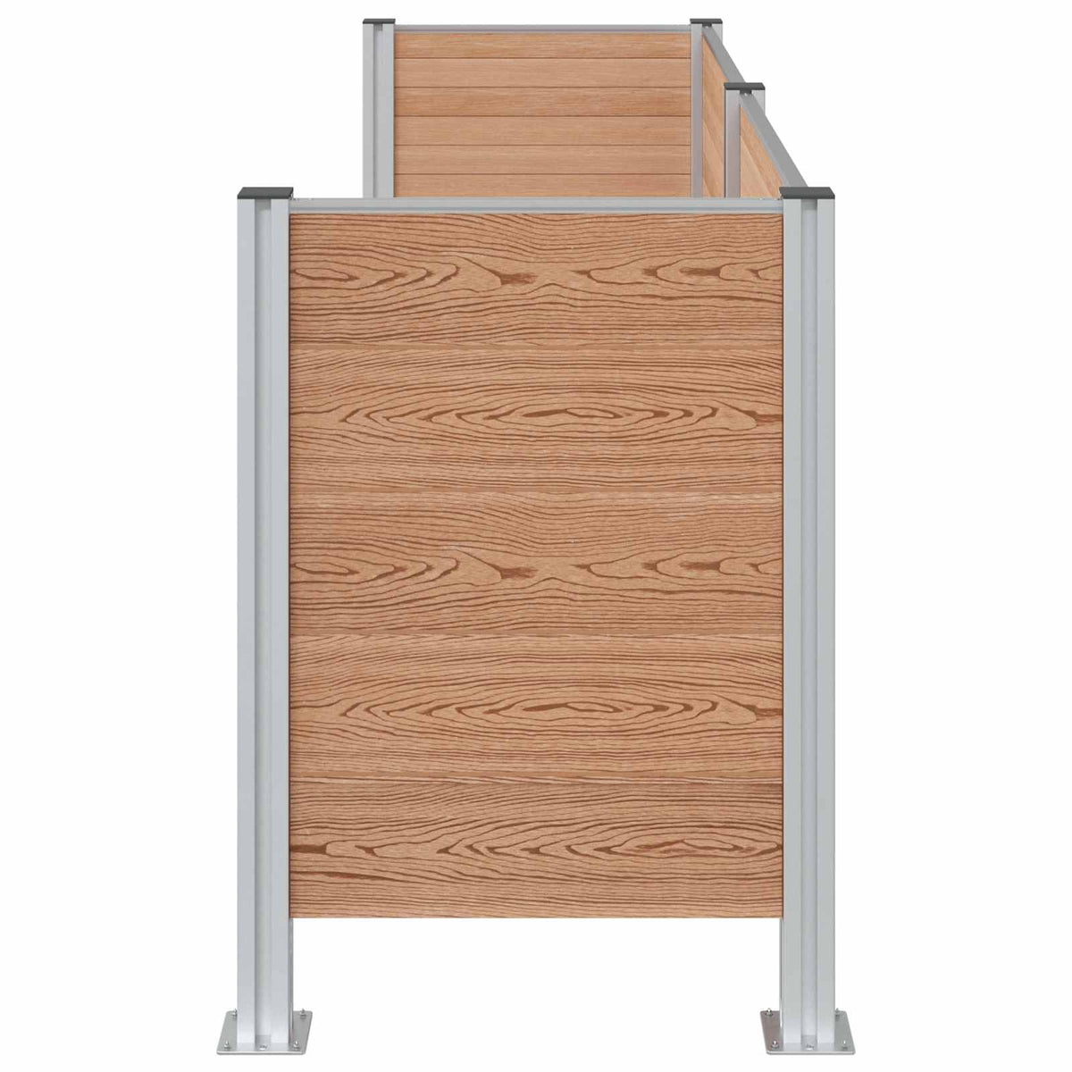 Ograda za kante za smeće Smeđa 237 x 85 x 115 cm Aluminij i WPC